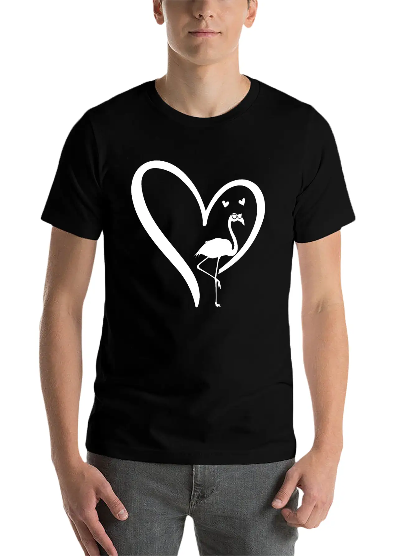 Flamingo Heart Flamingo Lover Flamingo Unisex Casual T-Shirt – Clean Design For Daily Comfort