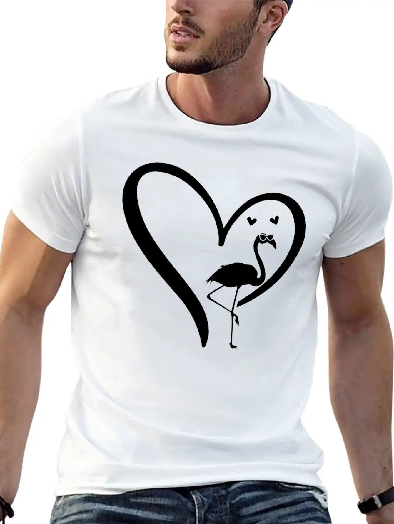 Flamingo Heart Flamingo Lover Flamingo Unisex Casual T-Shirt – Clean Design For Daily Comfort