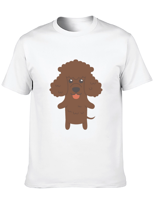 Cute Poodle Graphic Black T-Shirt