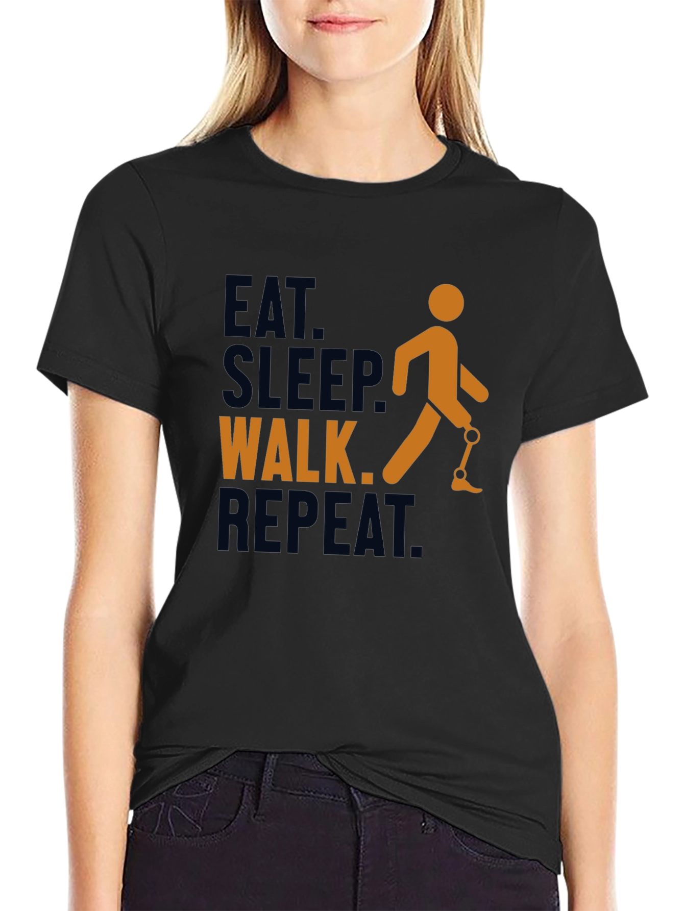Eat Sleep Walk Repeat Prosthetic Leg T-Shirt