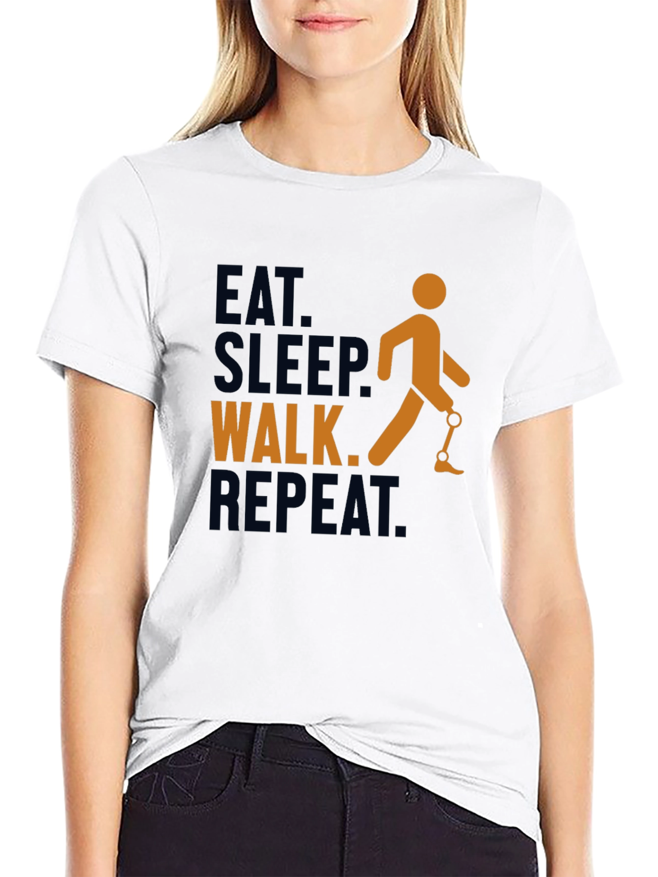 Eat Sleep Walk Repeat Prosthetic Leg T-Shirt