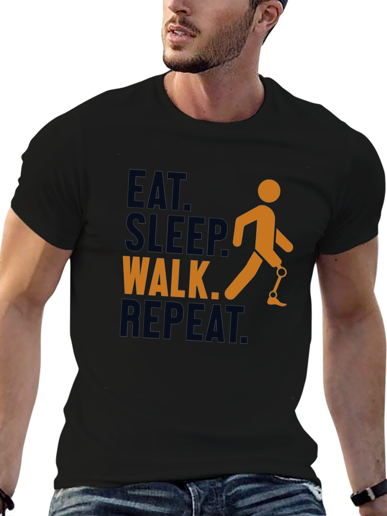 Eat Sleep Walk Repeat Prosthetic Leg T-Shirt