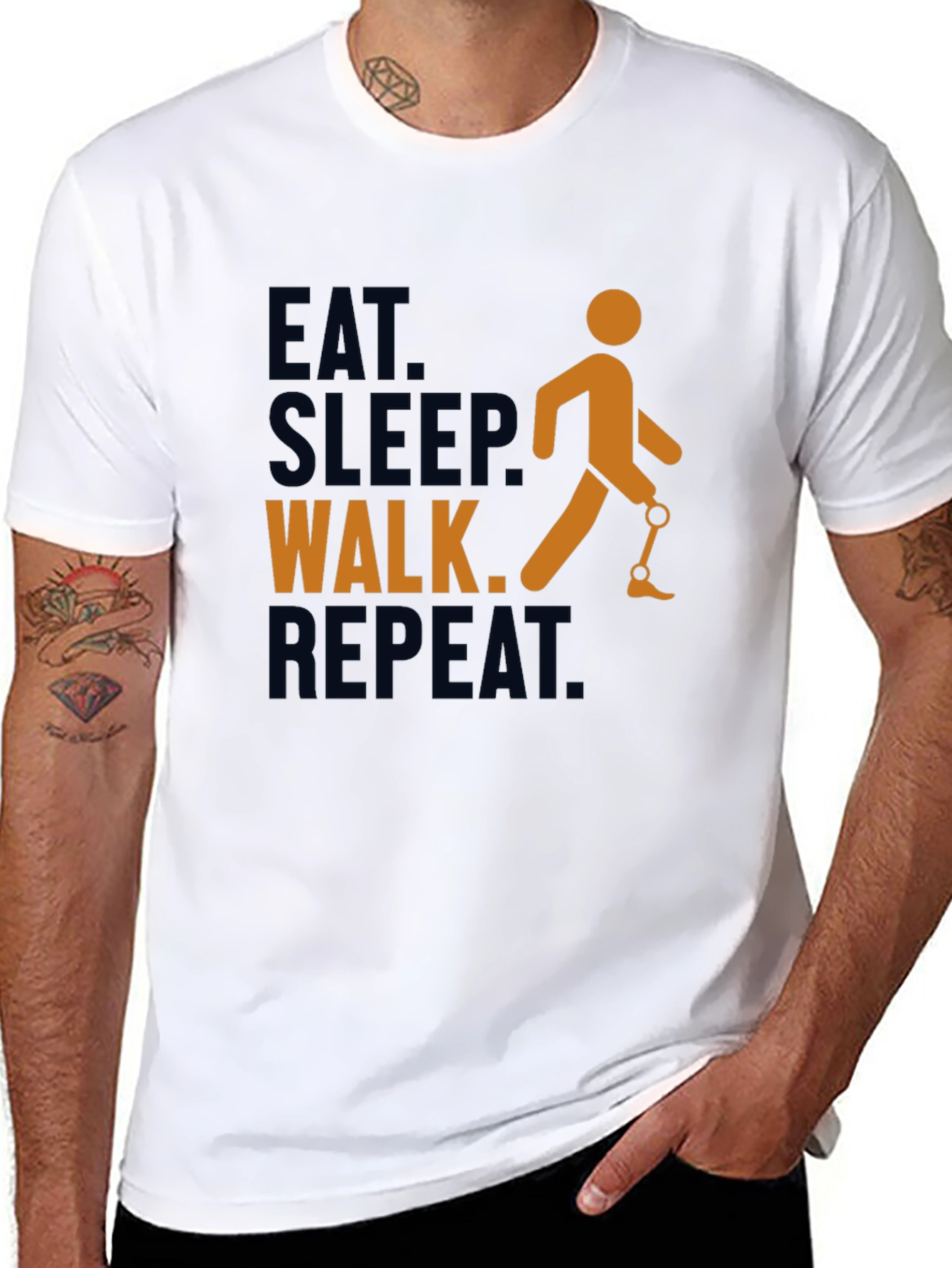 Eat Sleep Walk Repeat Prosthetic Leg T-Shirt