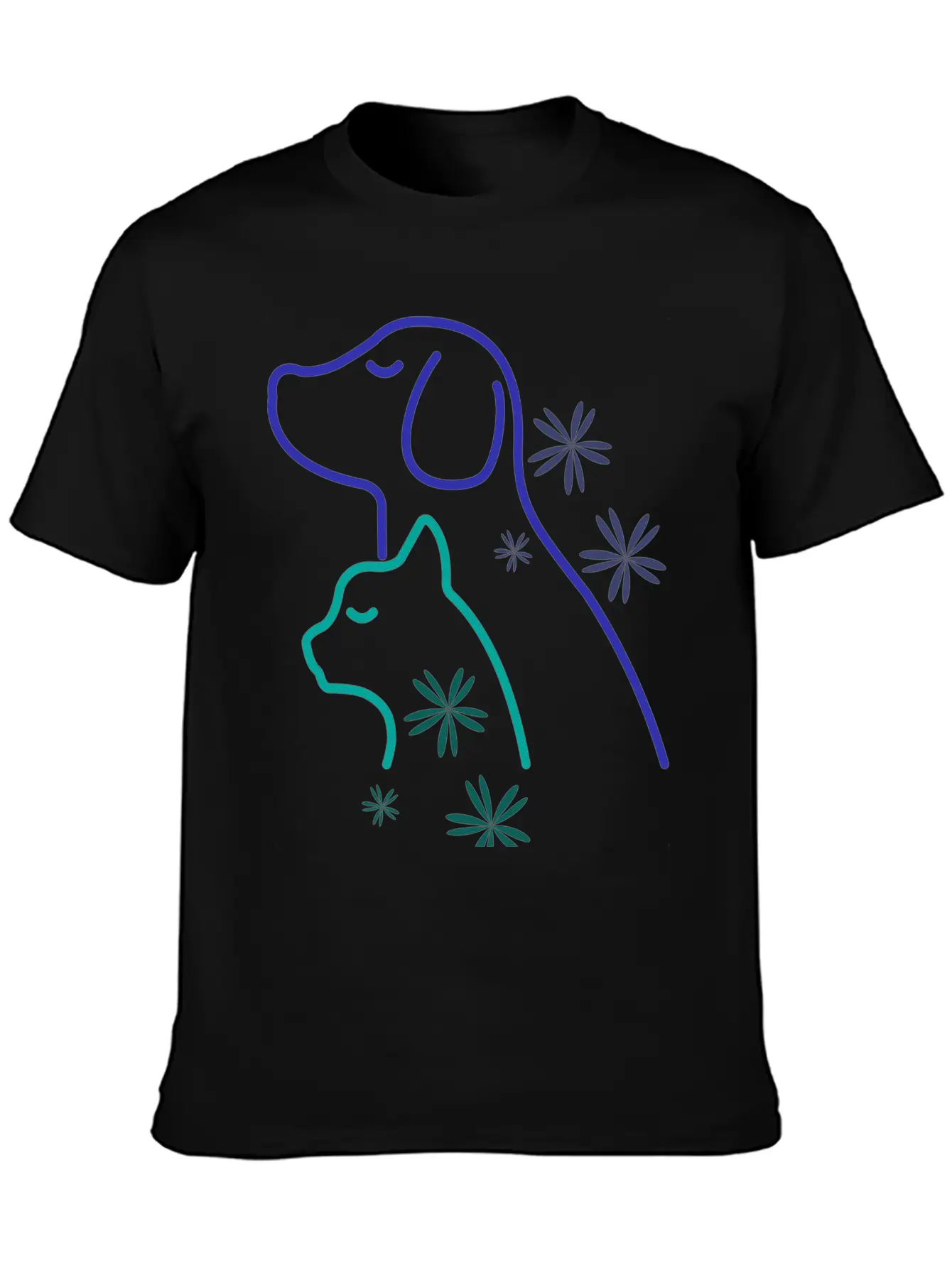 Floral Pet Lover Unisex Casual T-Shirt – Clean Design For Daily Comfort