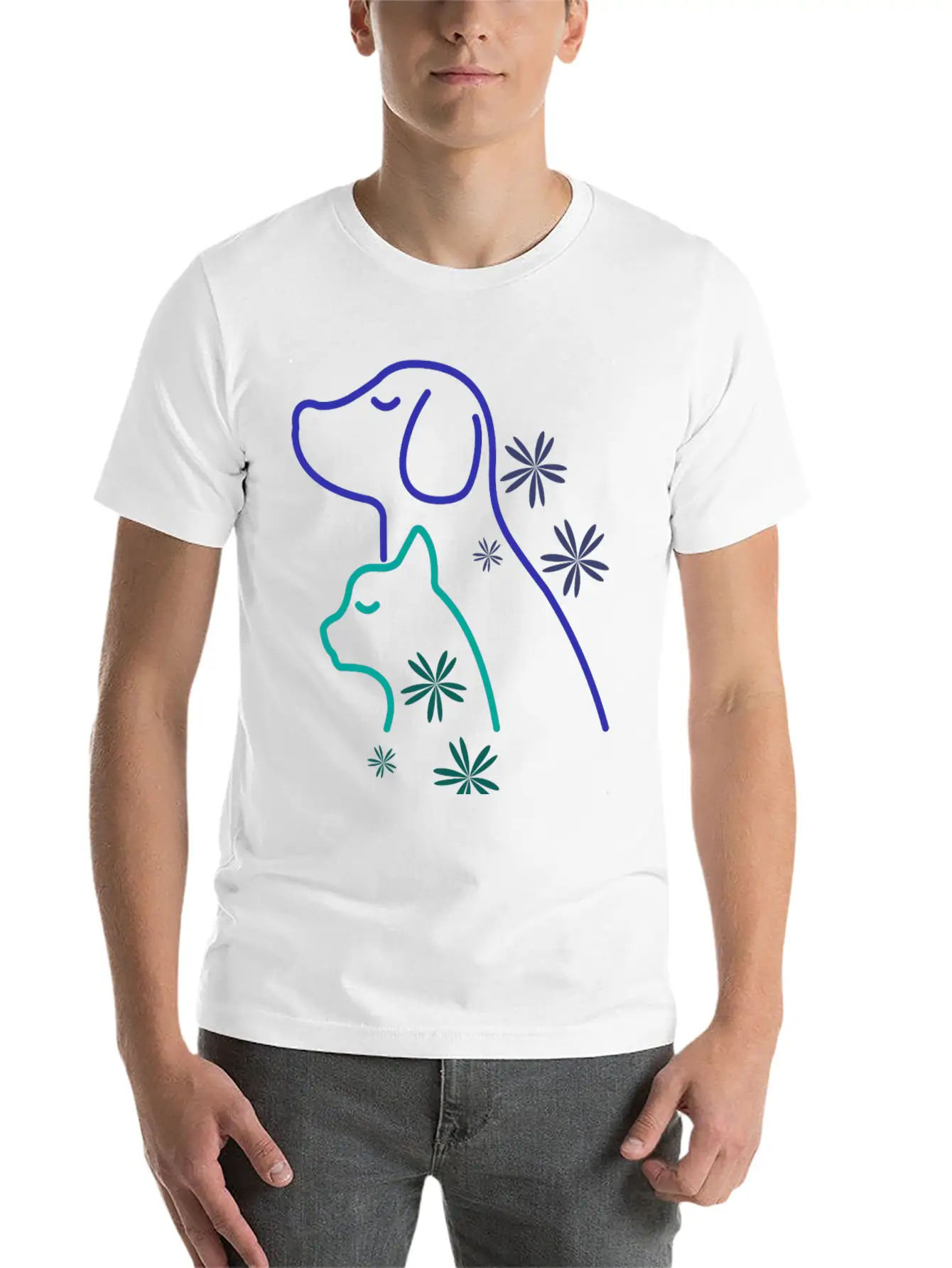 Floral Pet Lover Unisex Casual T-Shirt – Clean Design For Daily Comfort