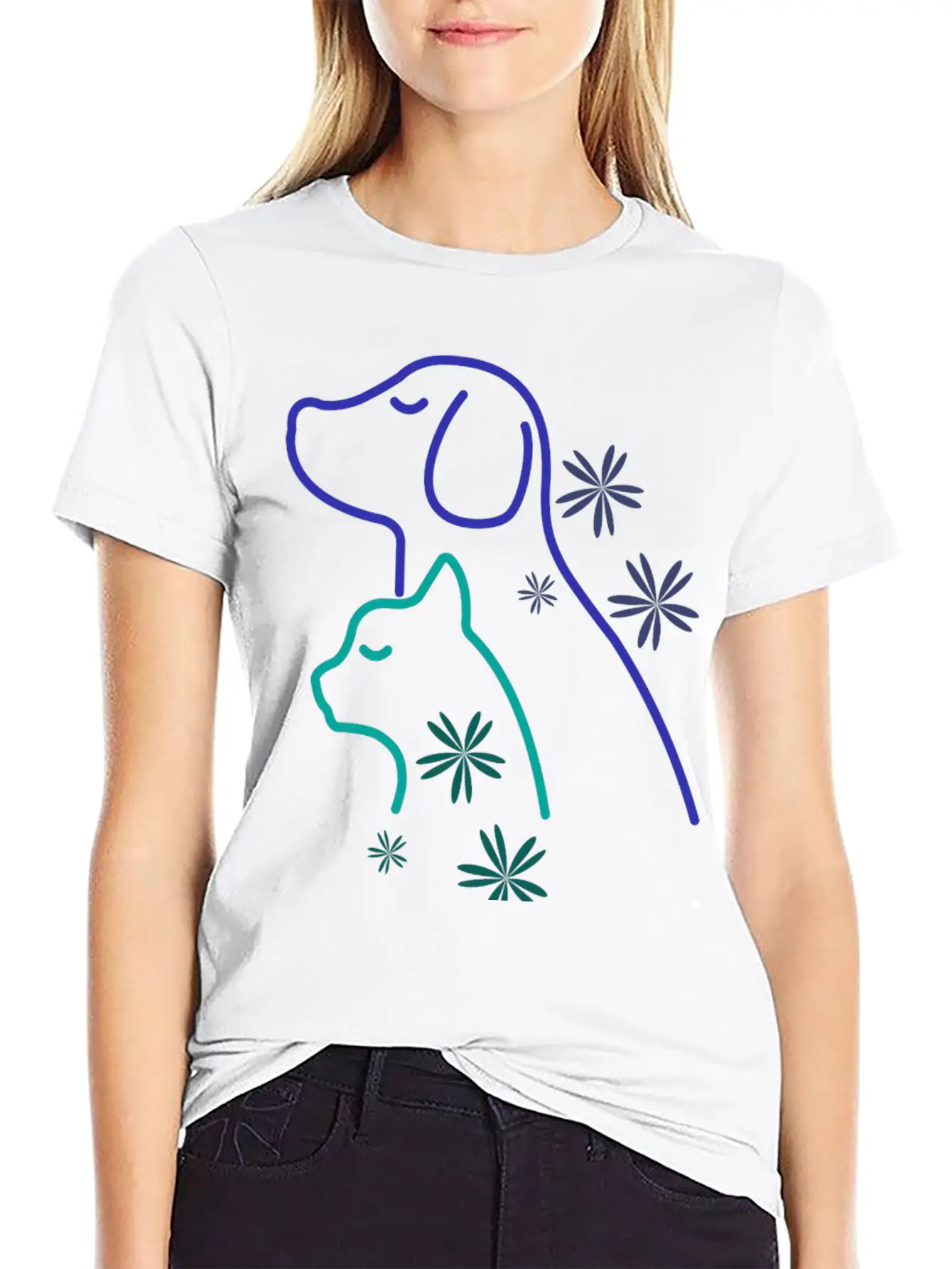 Floral Pet Lover Unisex Casual T-Shirt – Clean Design For Daily Comfort