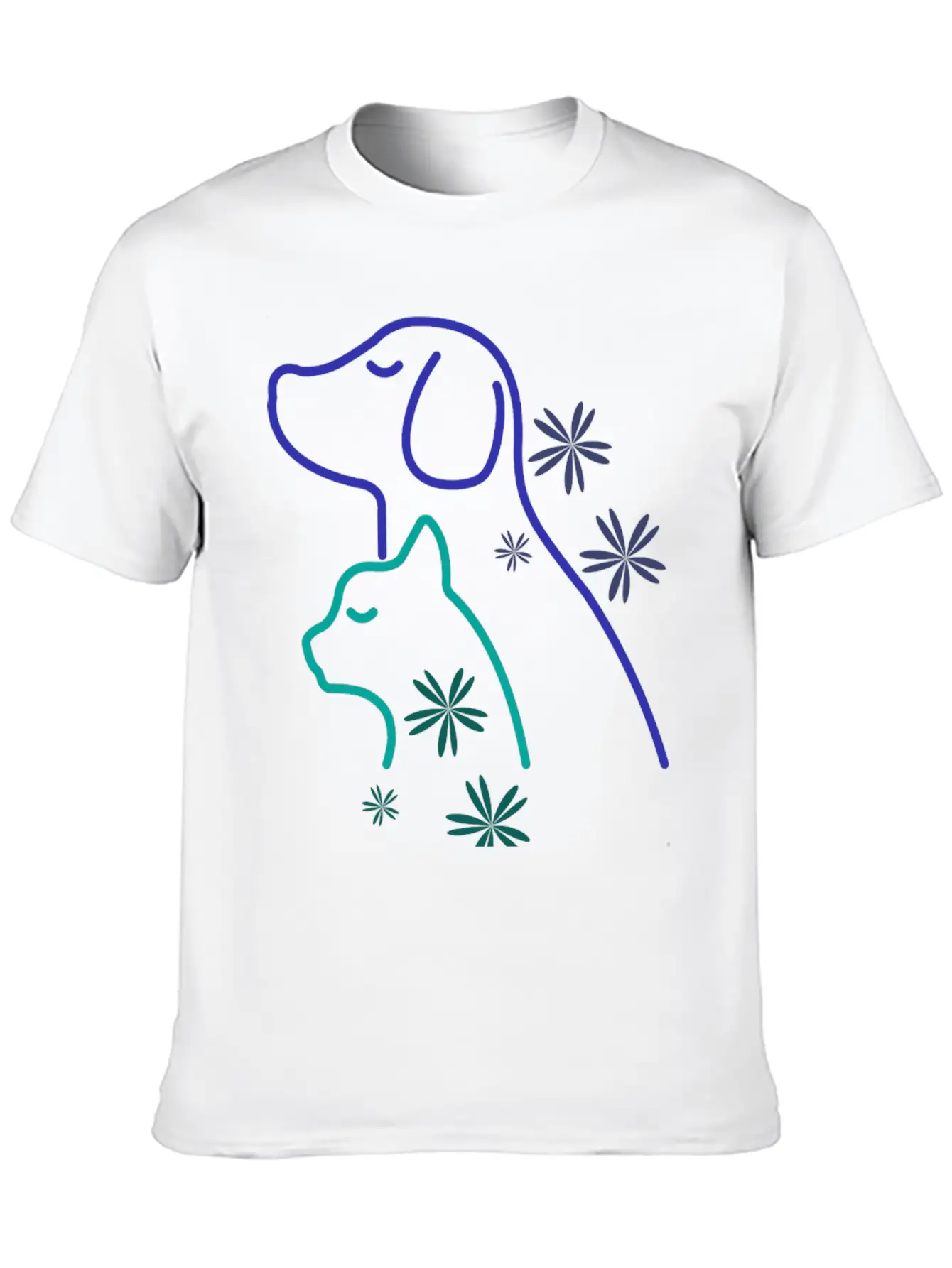 Floral Pet Lover Unisex Casual T-Shirt – Clean Design For Daily Comfort
