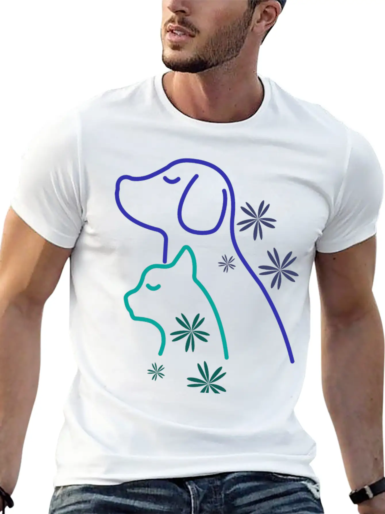 Floral Pet Lover Unisex Casual T-Shirt – Clean Design For Daily Comfort