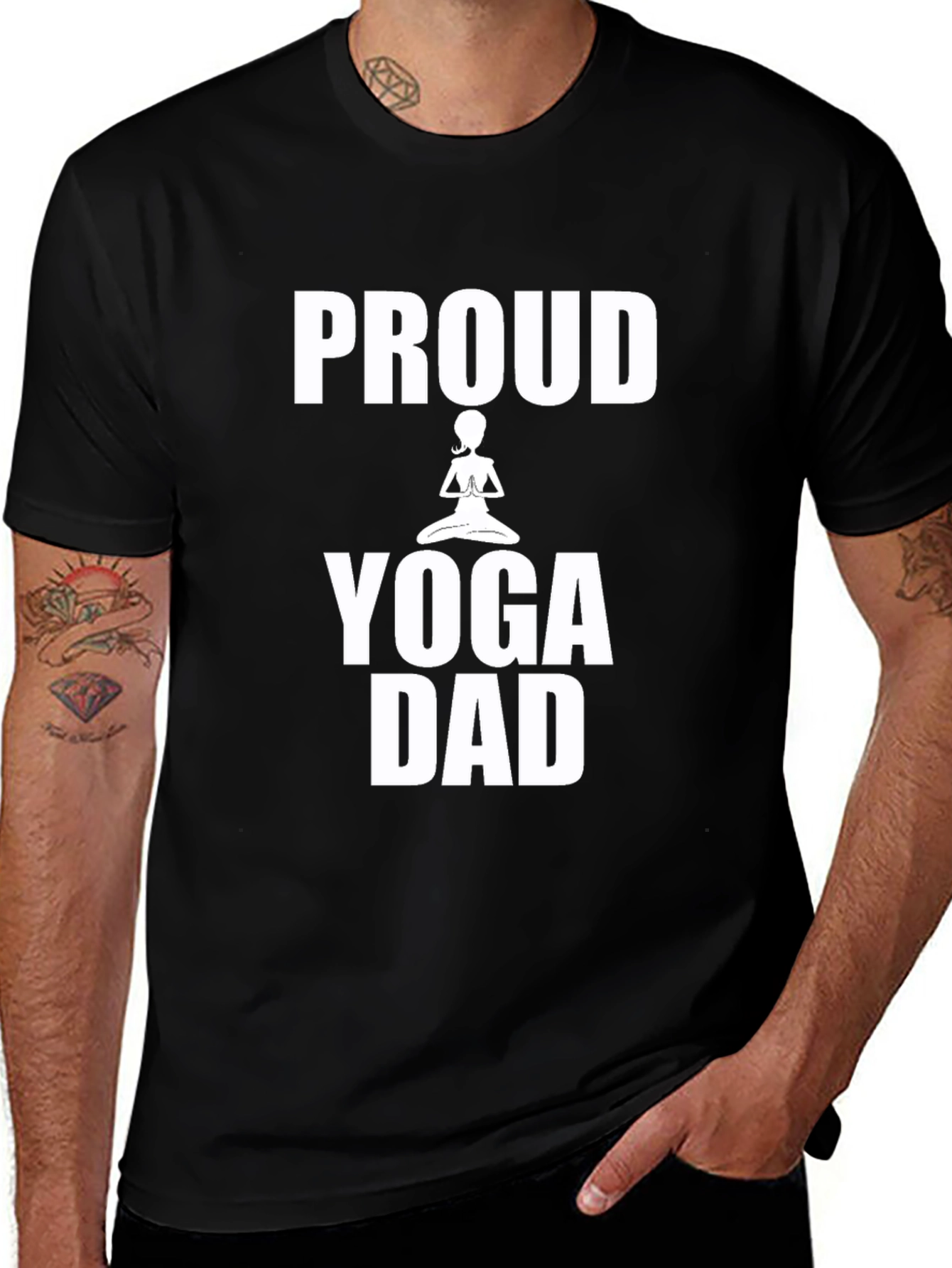 Proud Yoga Dad T-Shirt - Black Cotton Tee