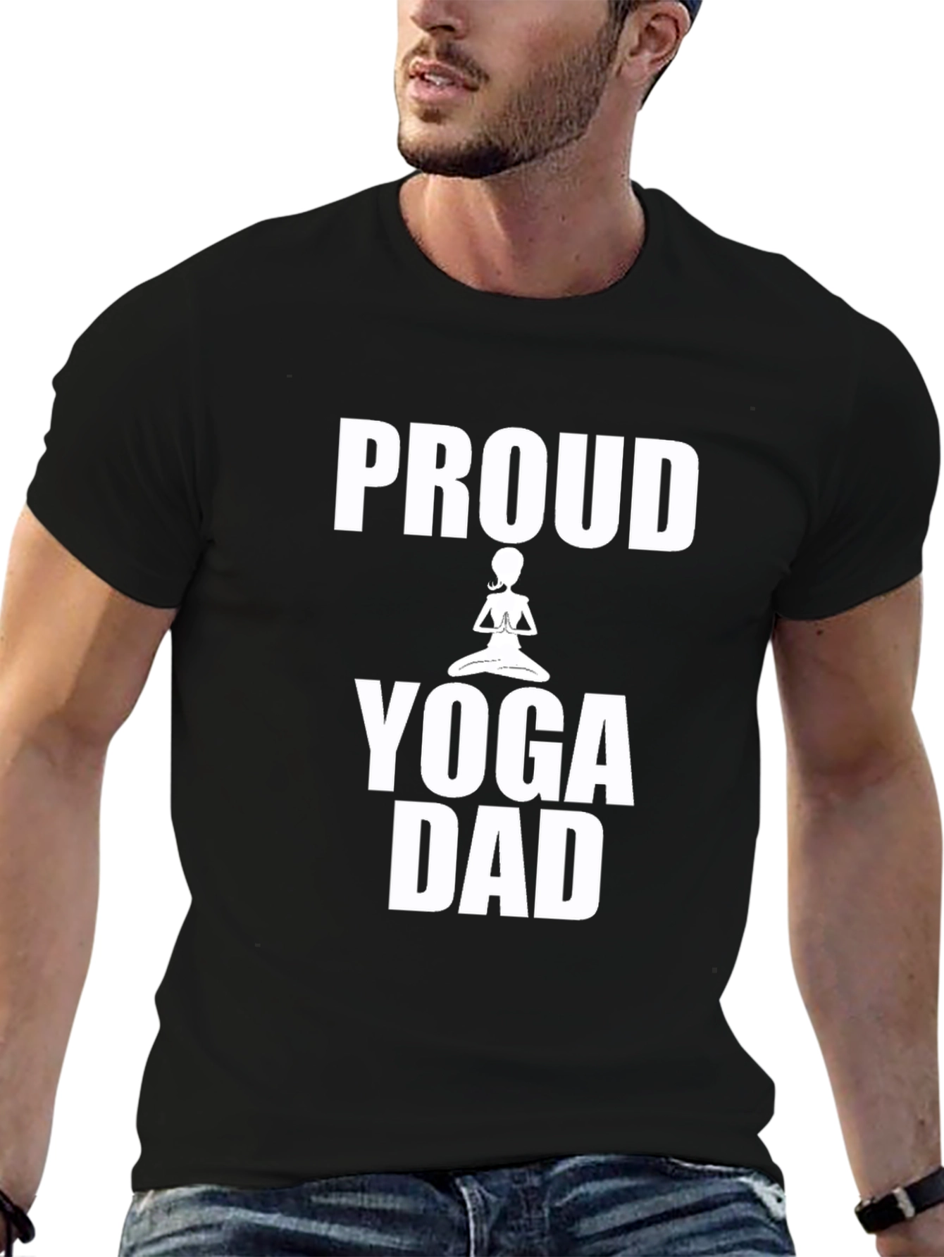 Proud Yoga Dad T-Shirt - Black Cotton Tee