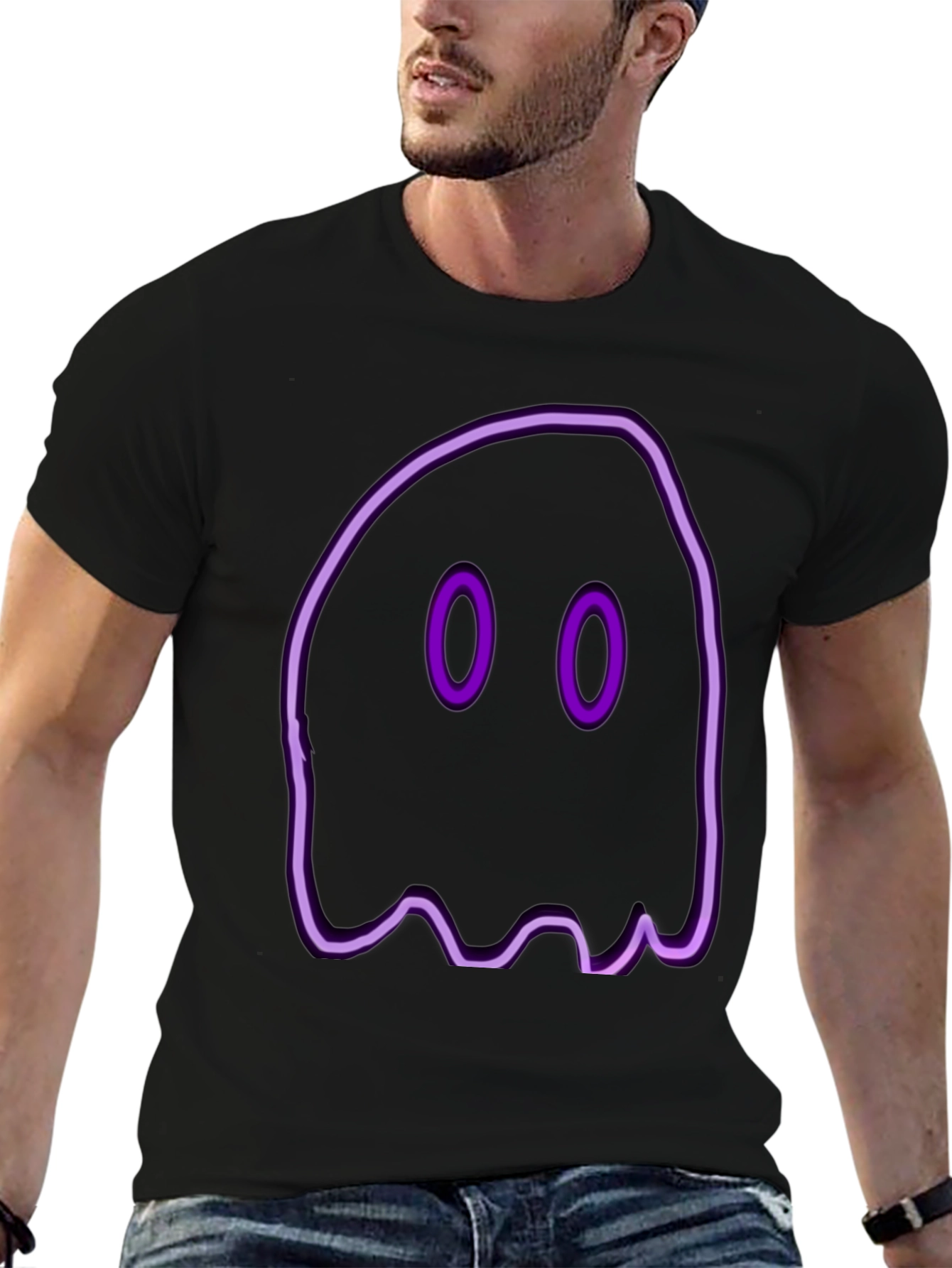 Neon Ghost Graphic Tee - Spooky Style
