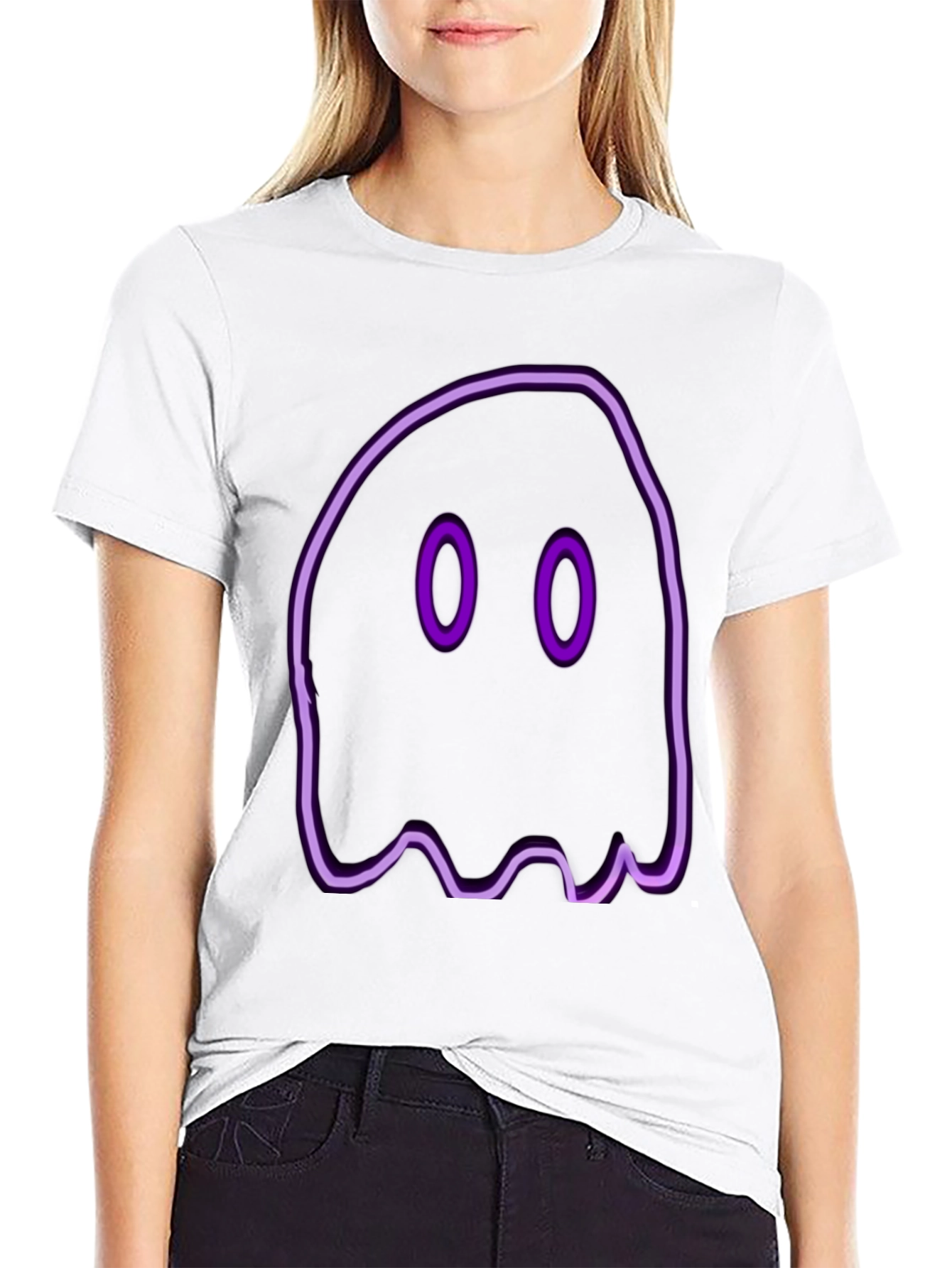 Neon Ghost Graphic Tee - Spooky Style