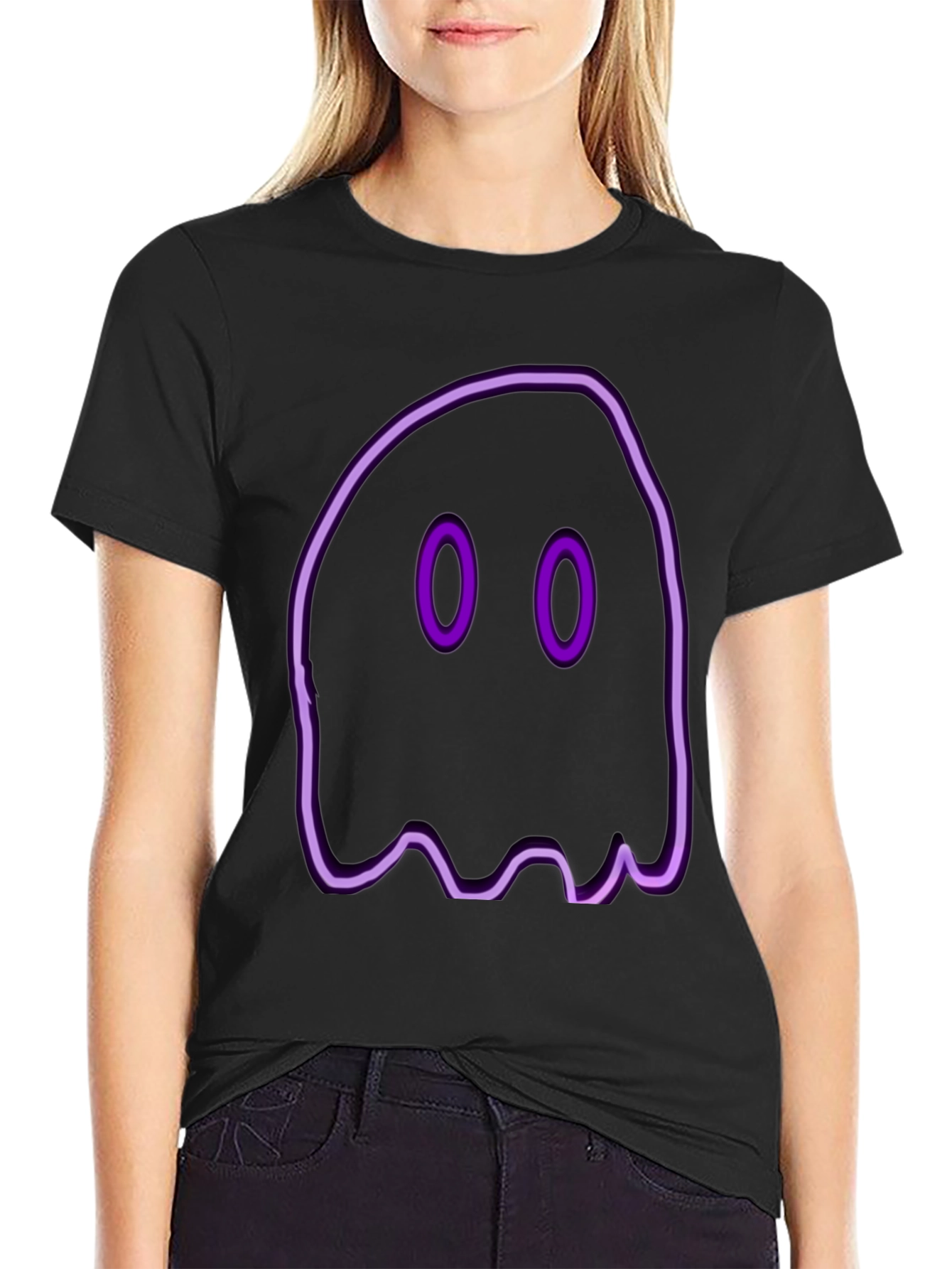 Neon Ghost Graphic Tee - Spooky Style
