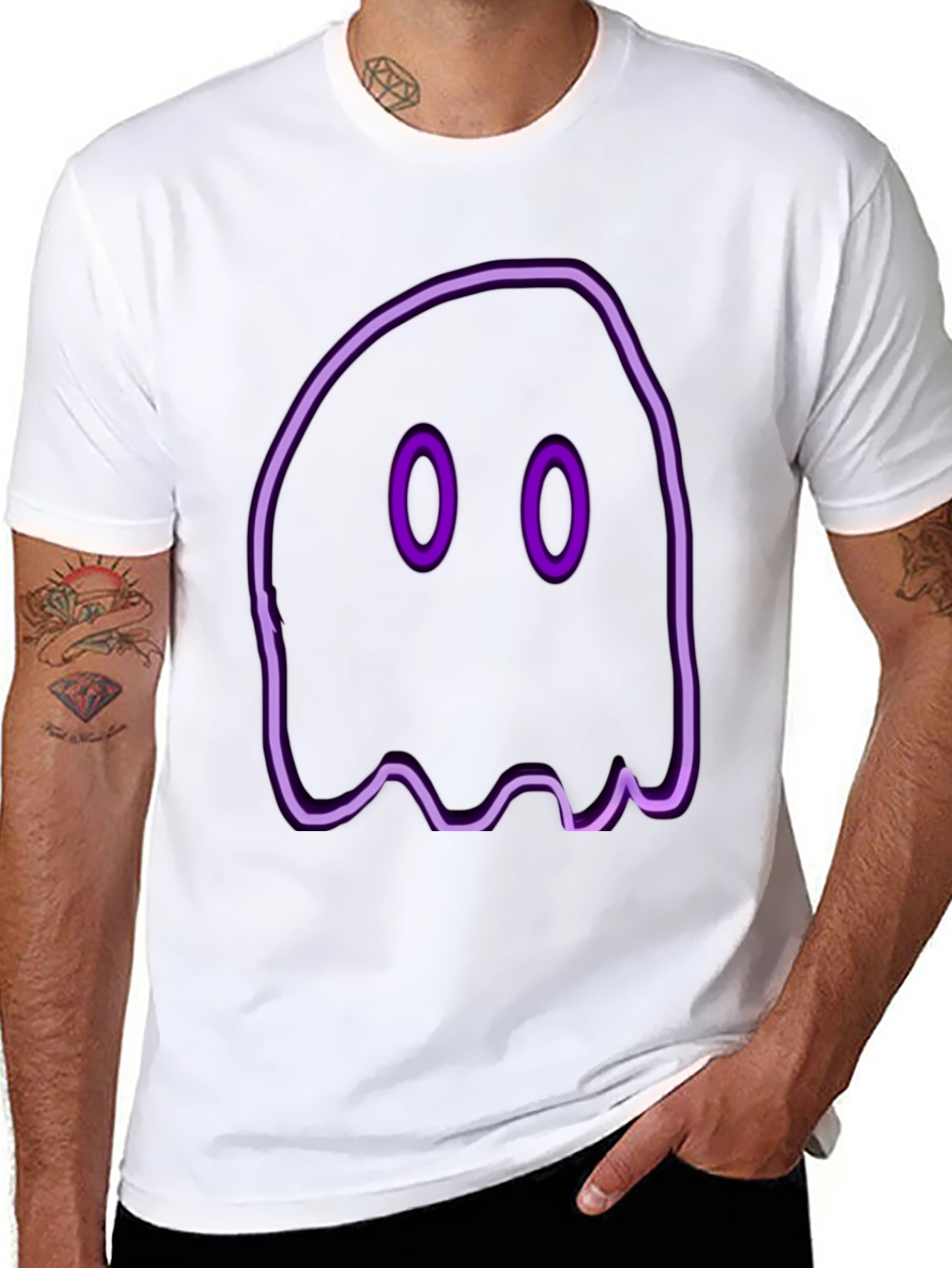 Neon Ghost Graphic Tee - Spooky Style
