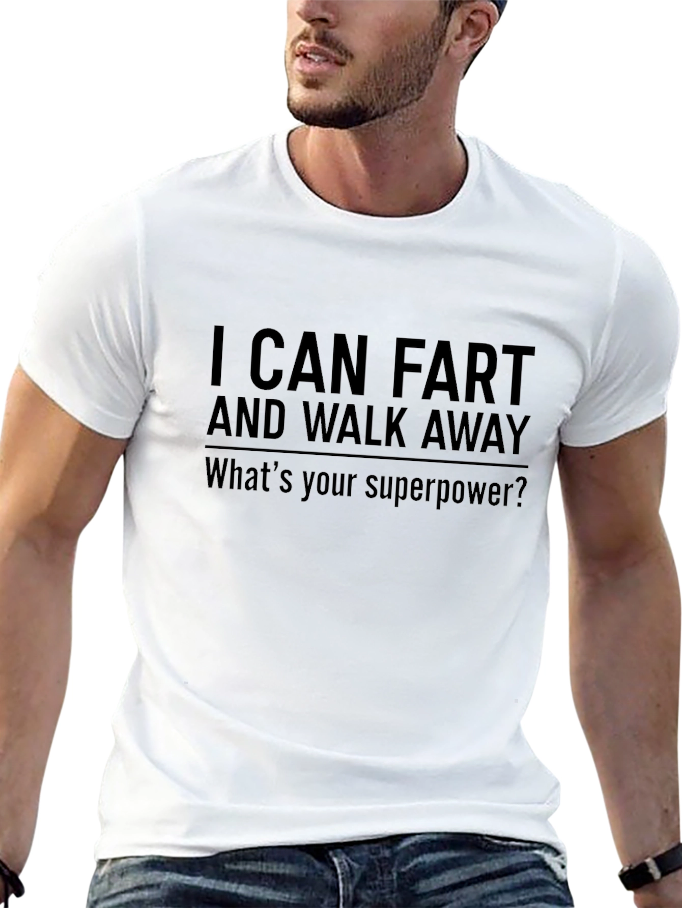Funny I Can Fart & Walk Away Black T-Shirt