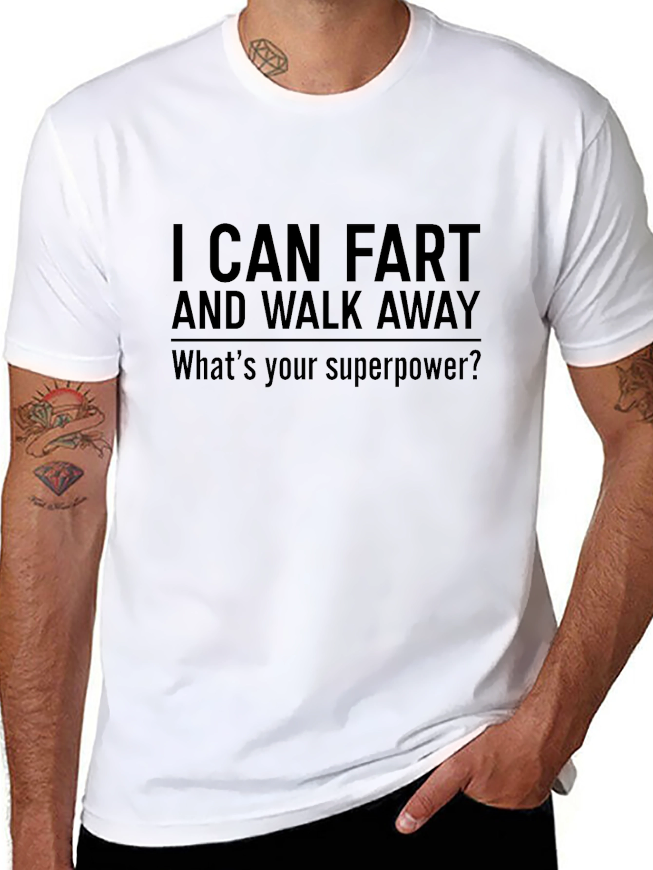 Funny I Can Fart & Walk Away Black T-Shirt