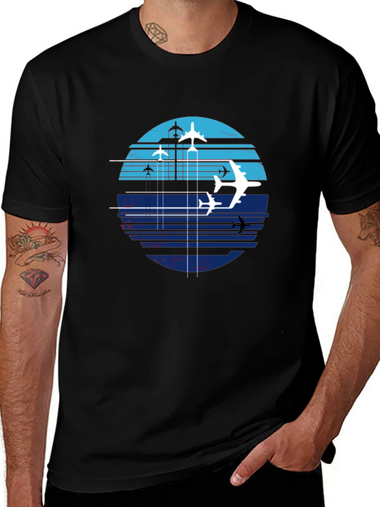 Aviation Sunset Graphic Tee - Black