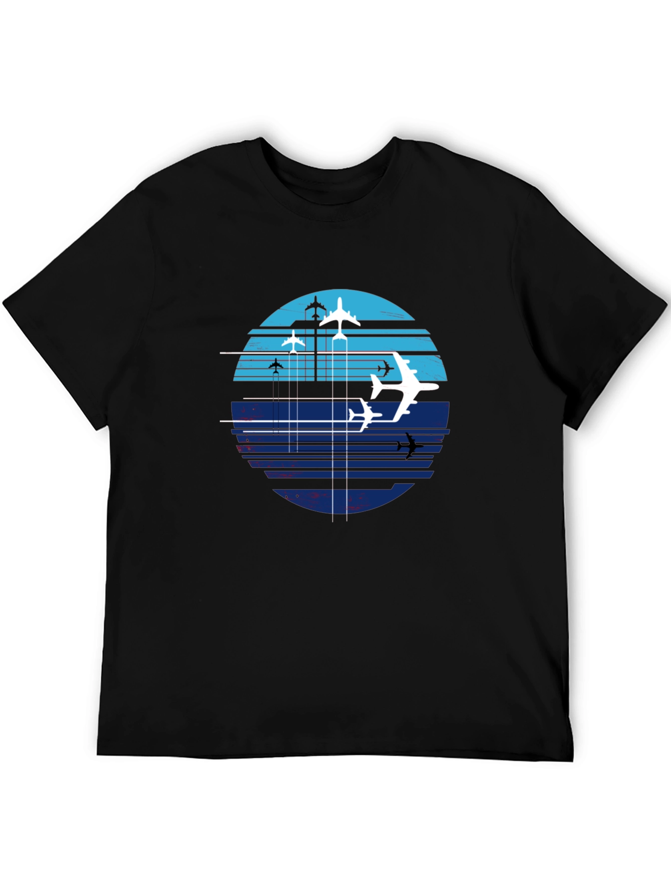 Aviation Sunset Graphic Tee - Black