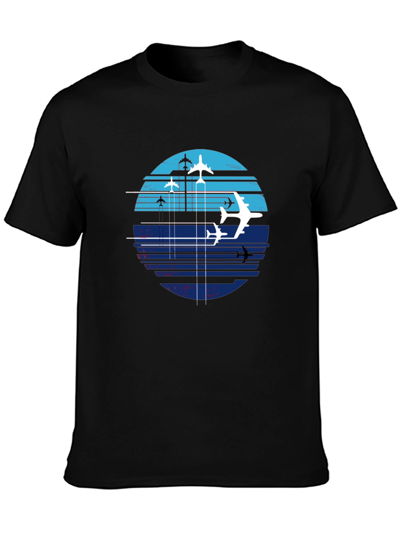 Aviation Sunset Graphic Tee - Black