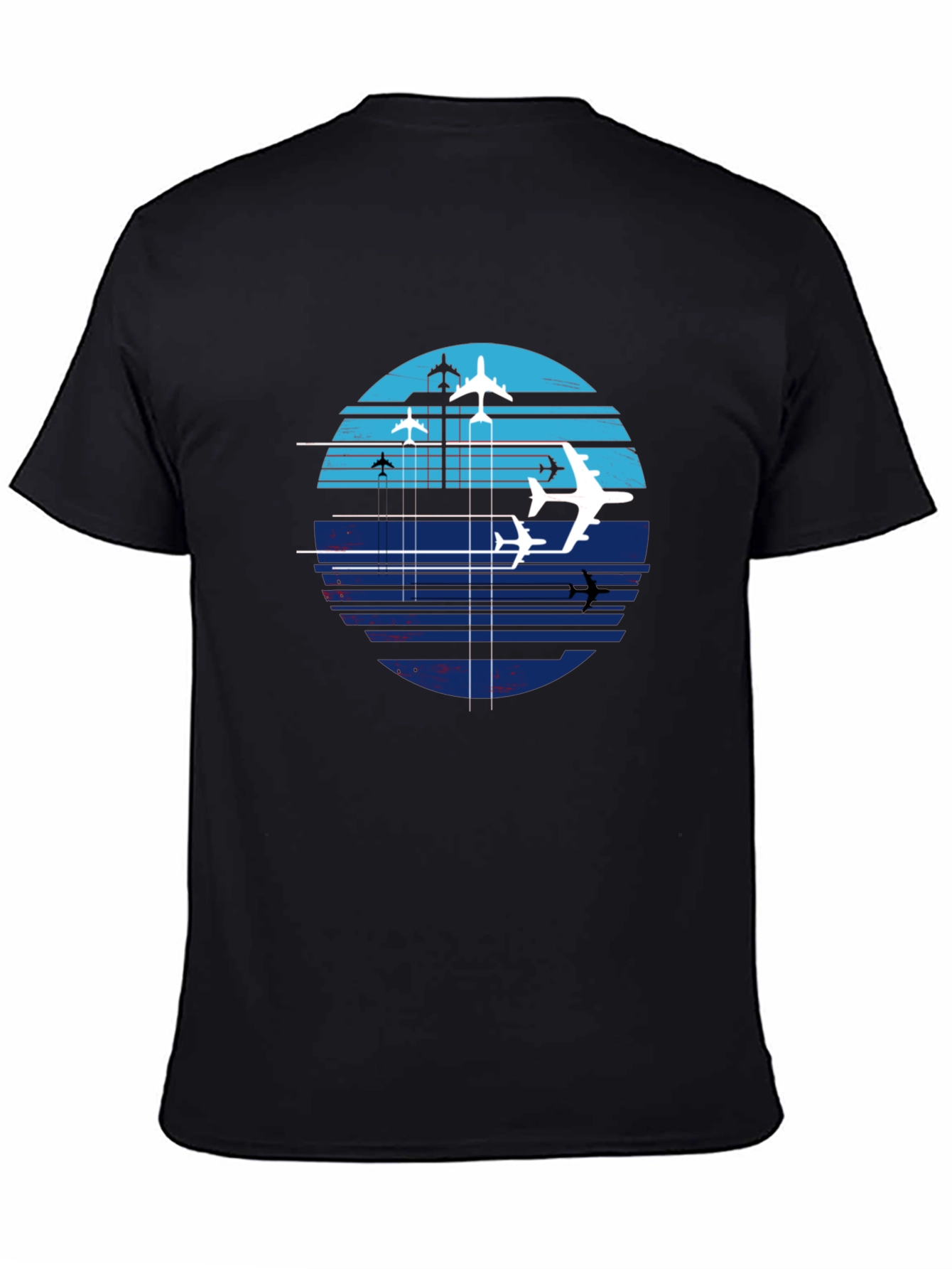 Aviation Sunset Graphic Tee - Black