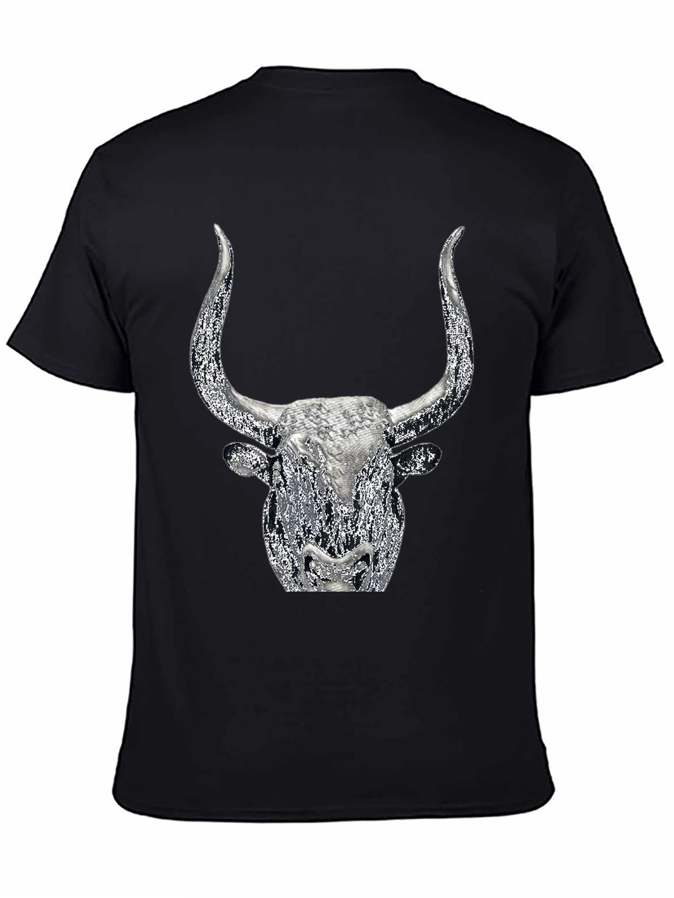 Bull Head Graphic Tee - Black Cotton Blend