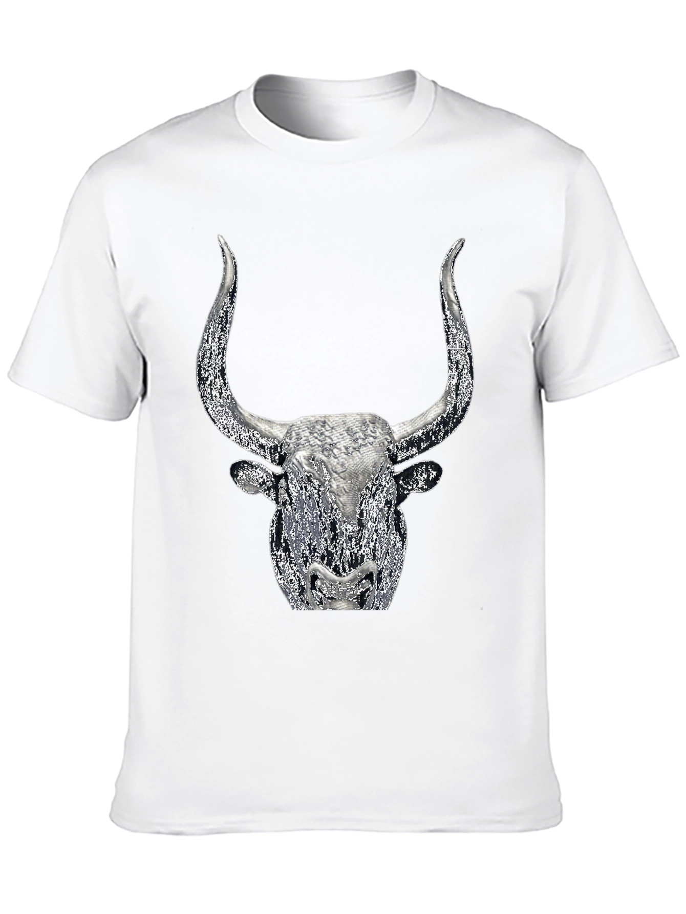 Bull Head Graphic Tee - Black Cotton Blend