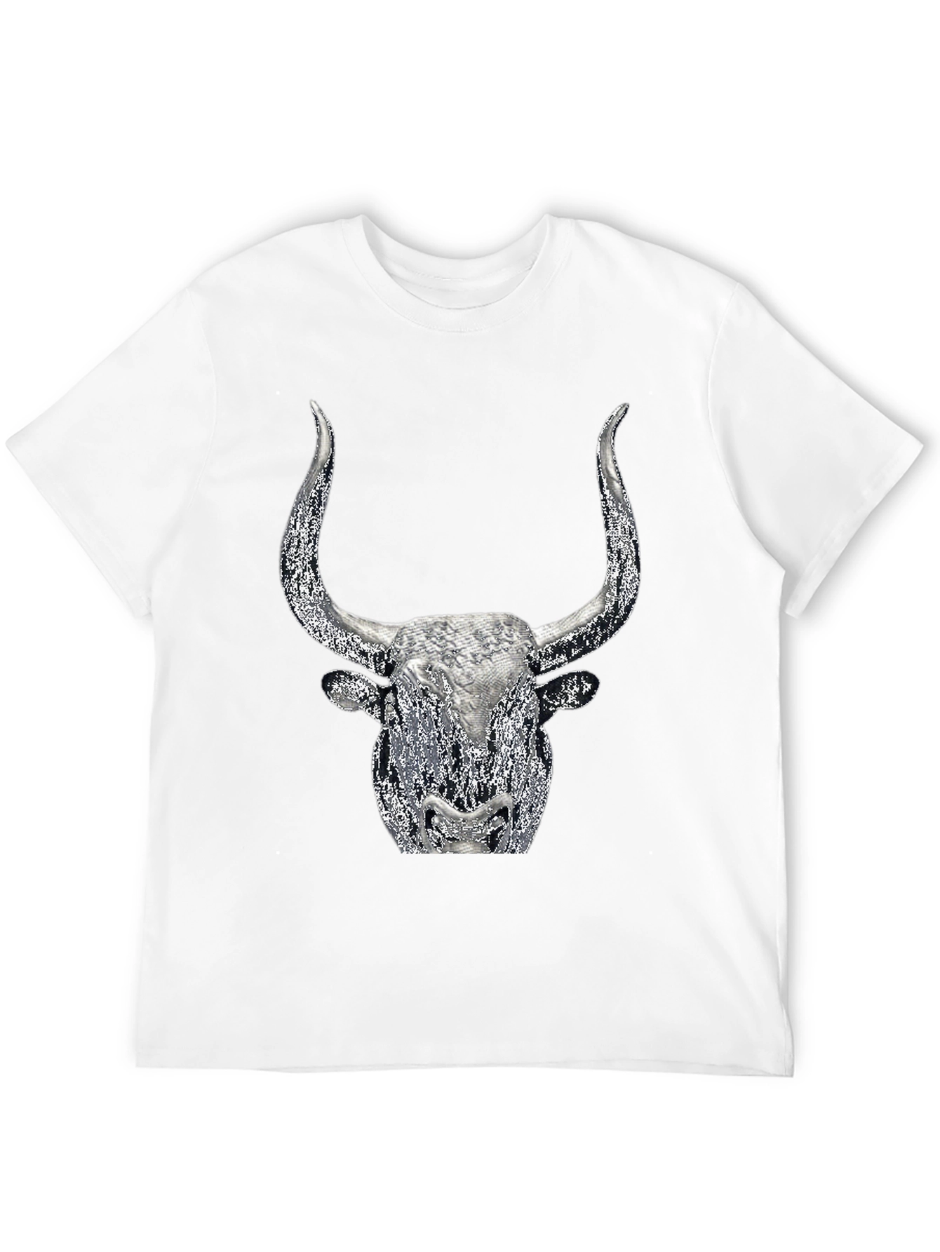 Bull Head Graphic Tee - Black Cotton Blend