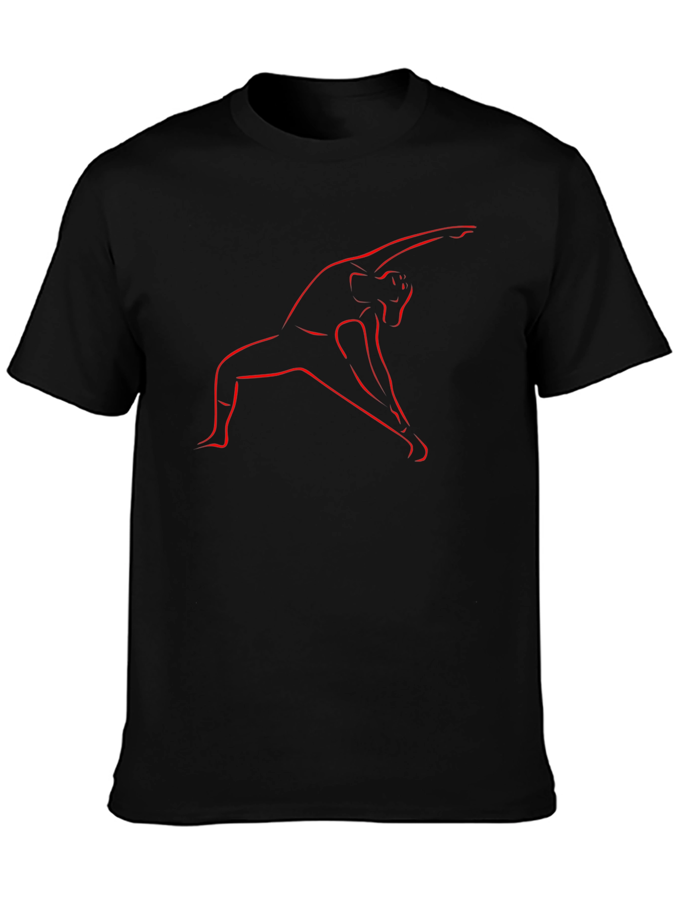 Yoga Pose Graphic Tee - Black Cotton Blend