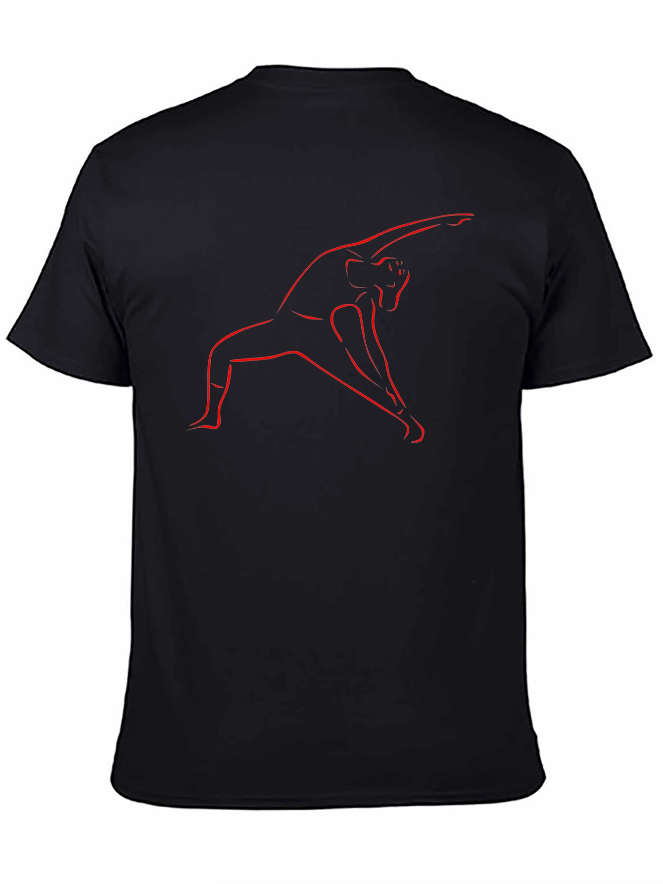 Yoga Pose Graphic Tee - Black Cotton Blend