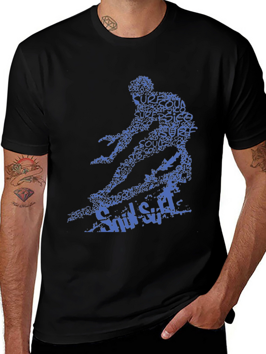 Surfer Graphic Tee - Black Cotton T-Shirt