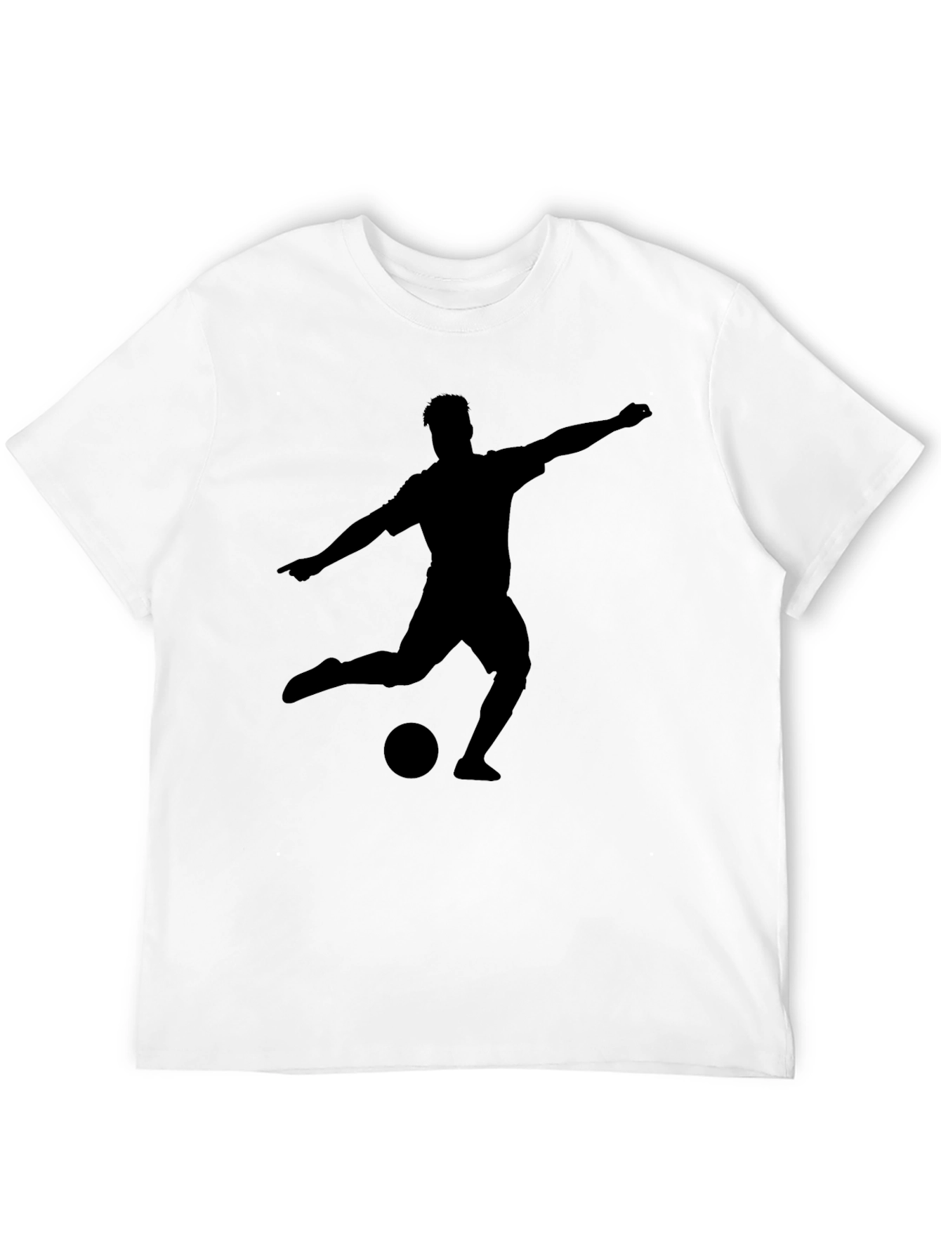 Soccer Player Silhouette T-Shirt - Black