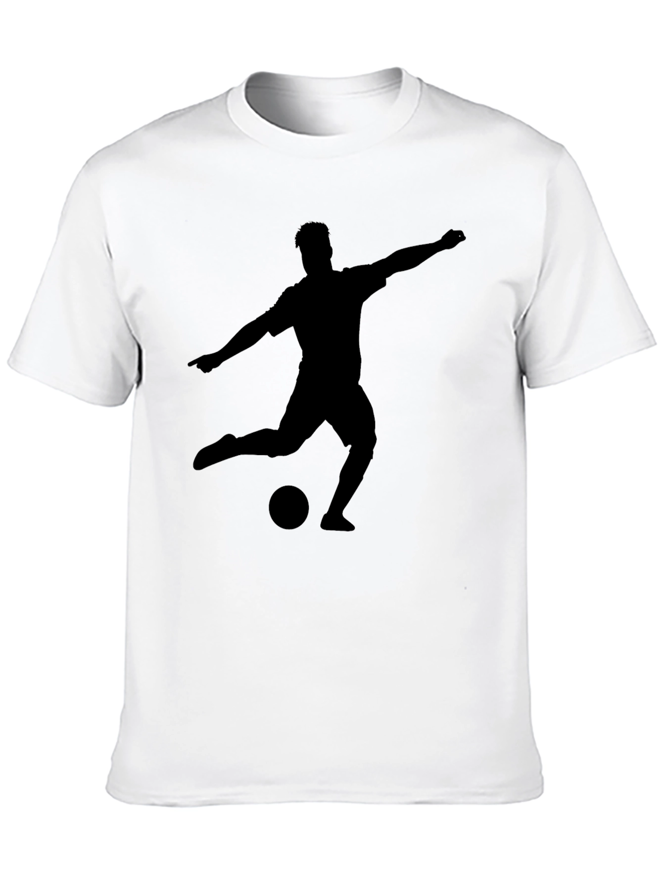Soccer Player Silhouette T-Shirt - Black