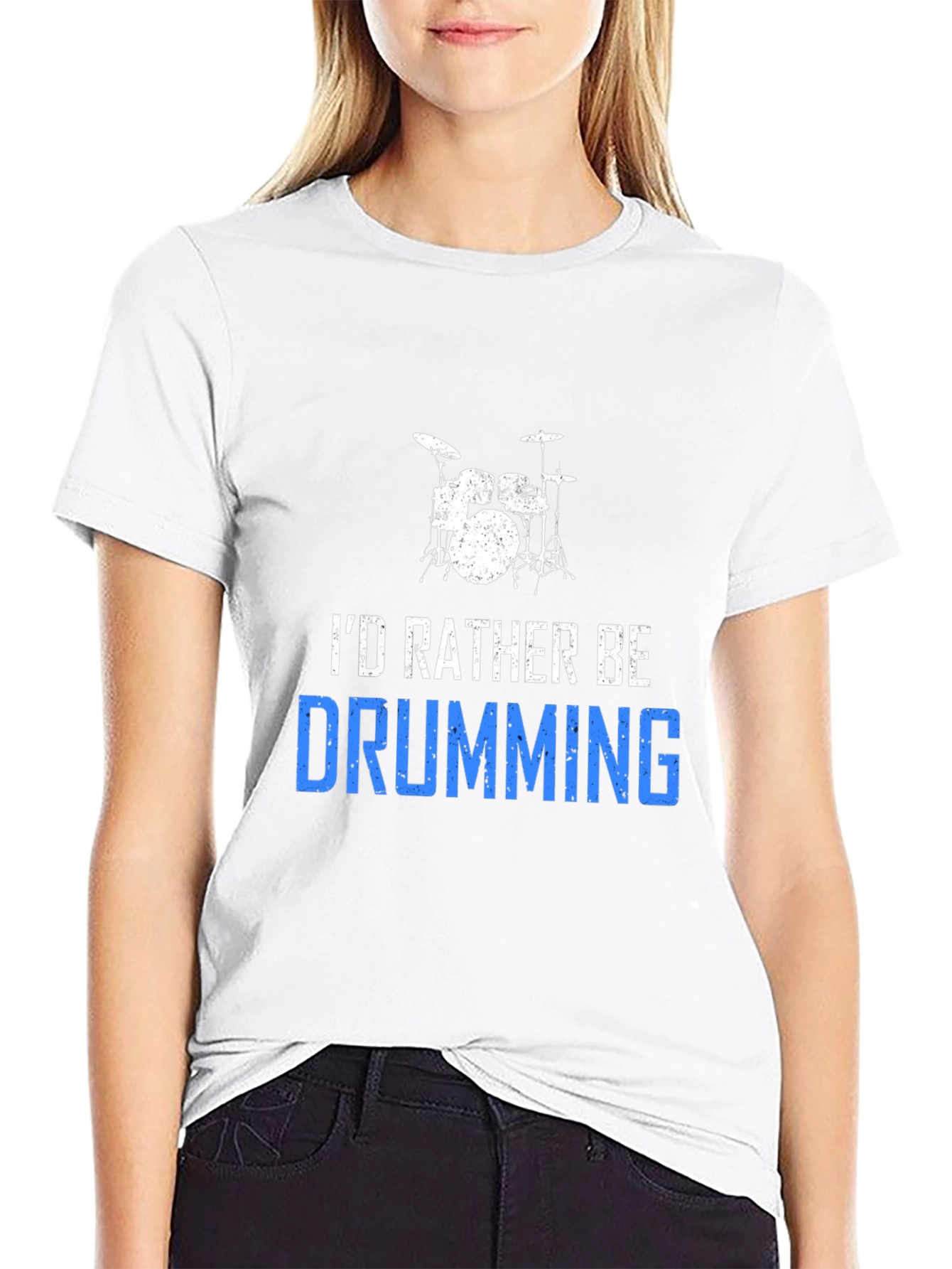 Id Rather Be Drumming T-Shirt - Black