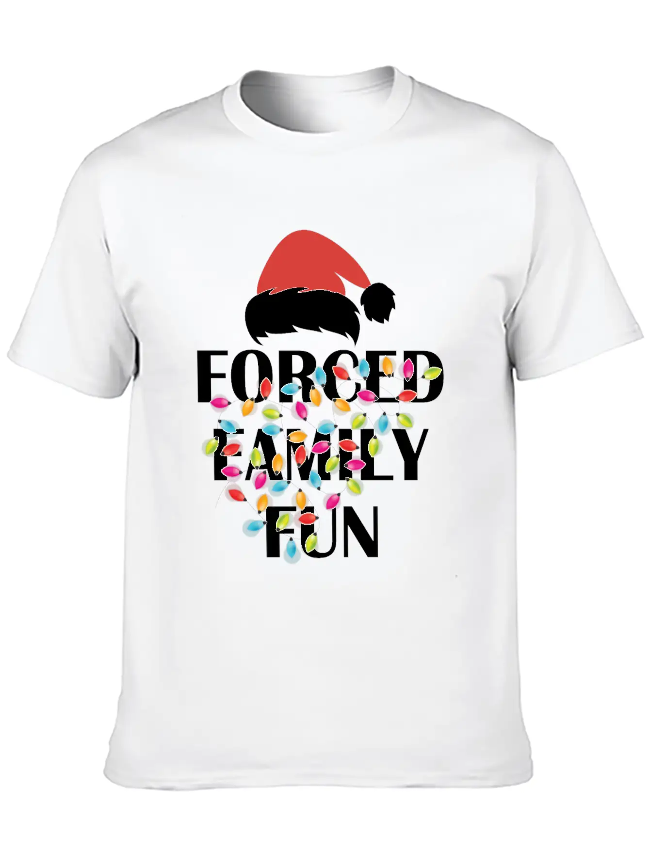 Forced Family Fun Sarcastic Christmas Unisex Casual T-Shirt – Clean Design For Daily Comfort