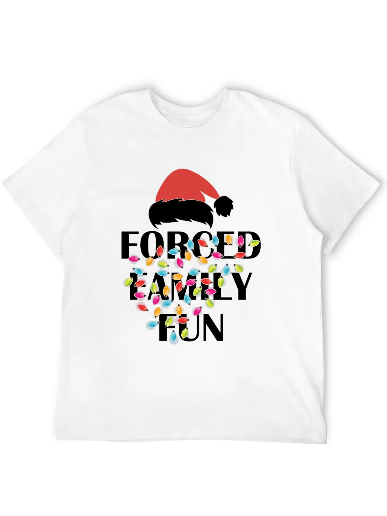 Forced Family Fun Sarcastic Christmas Unisex Casual T-Shirt – Clean Design For Daily Comfort