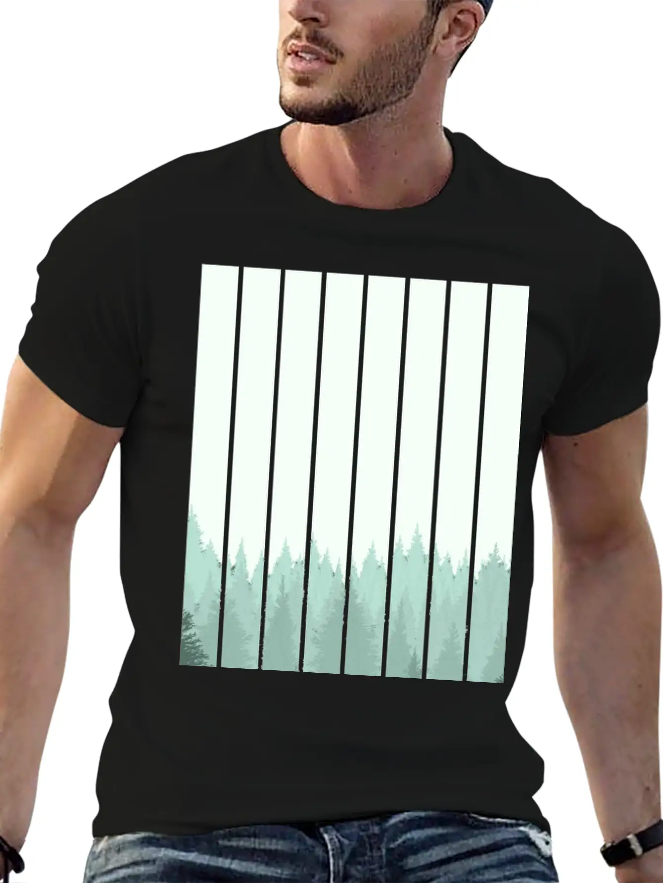 Forest Illustration Artwork Unisex Casual T-Shirt – Clean Design For Daily Comfort