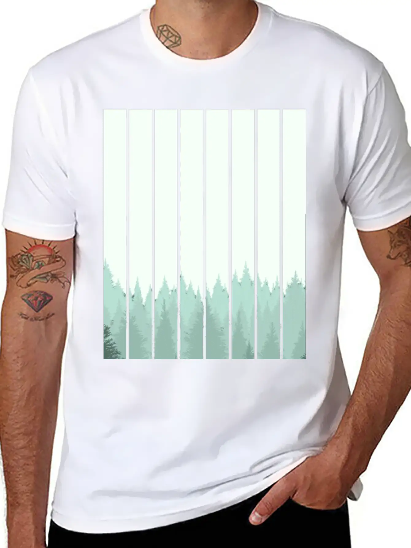 Forest Illustration Artwork Unisex Casual T-Shirt – Clean Design For Daily Comfort
