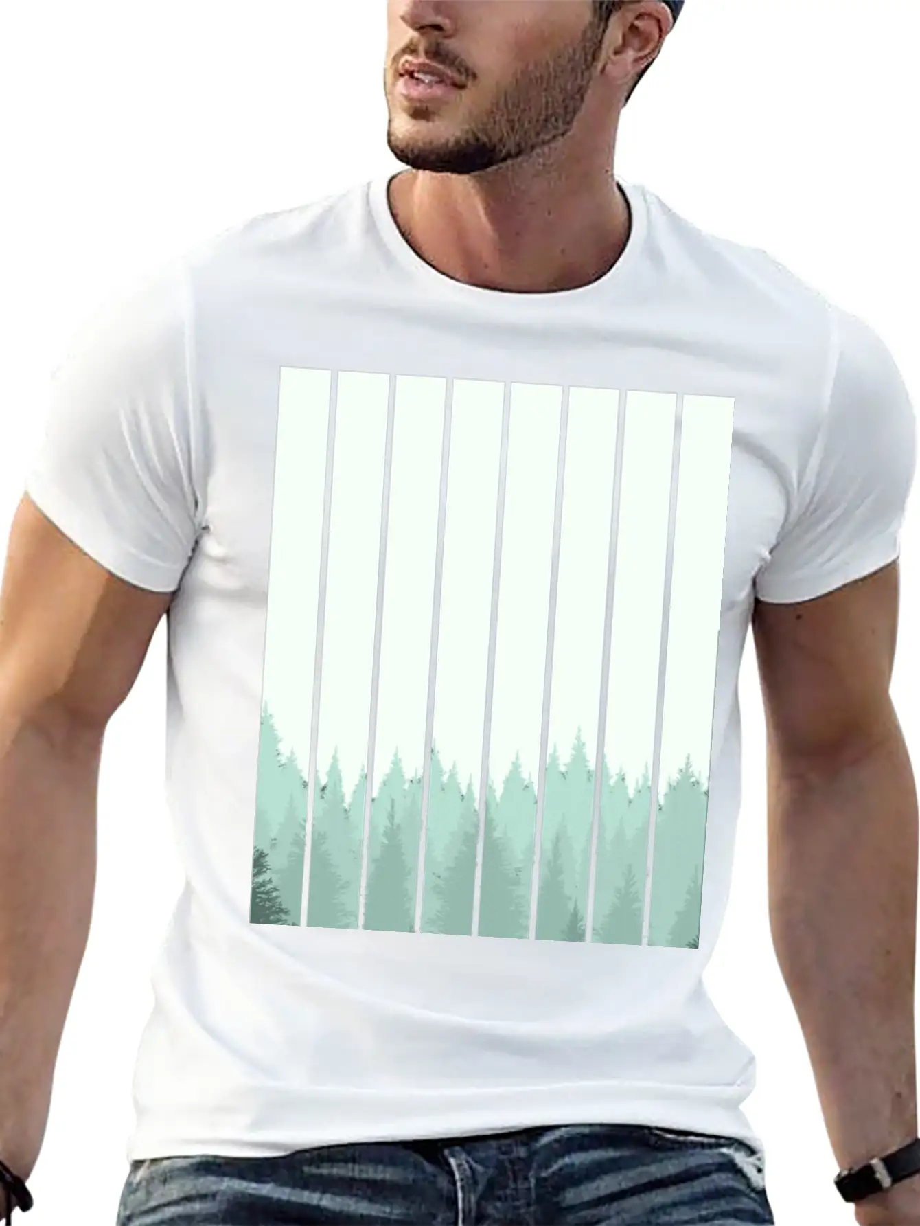 Forest Illustration Artwork Unisex Casual T-Shirt – Clean Design For Daily Comfort