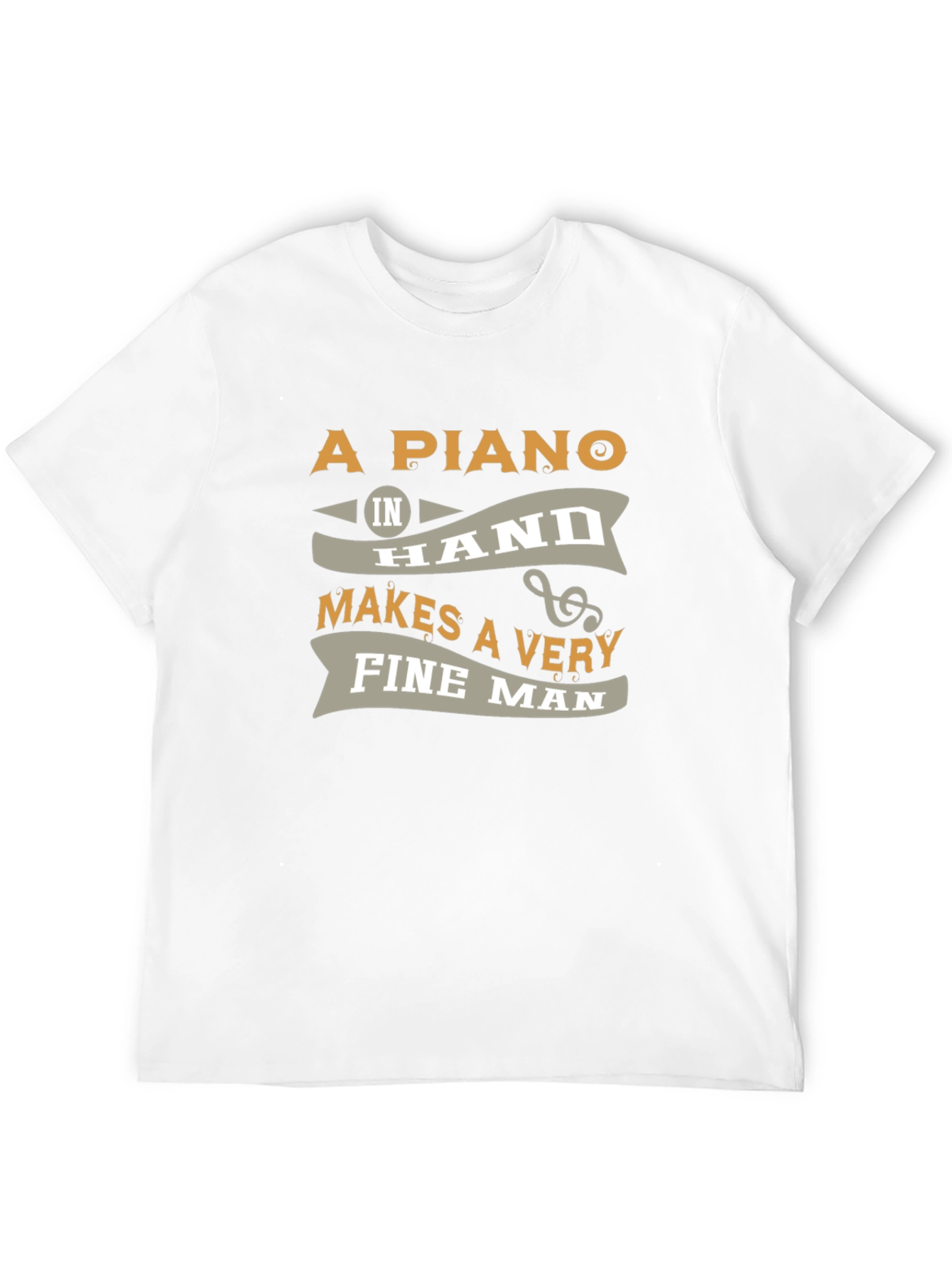 Piano Hand Fine Man Black T-Shirt