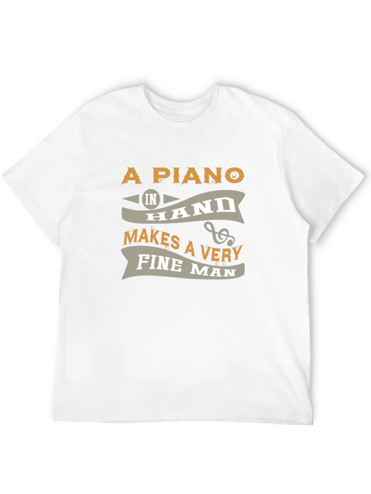 Piano Hand Fine Man Black T-Shirt