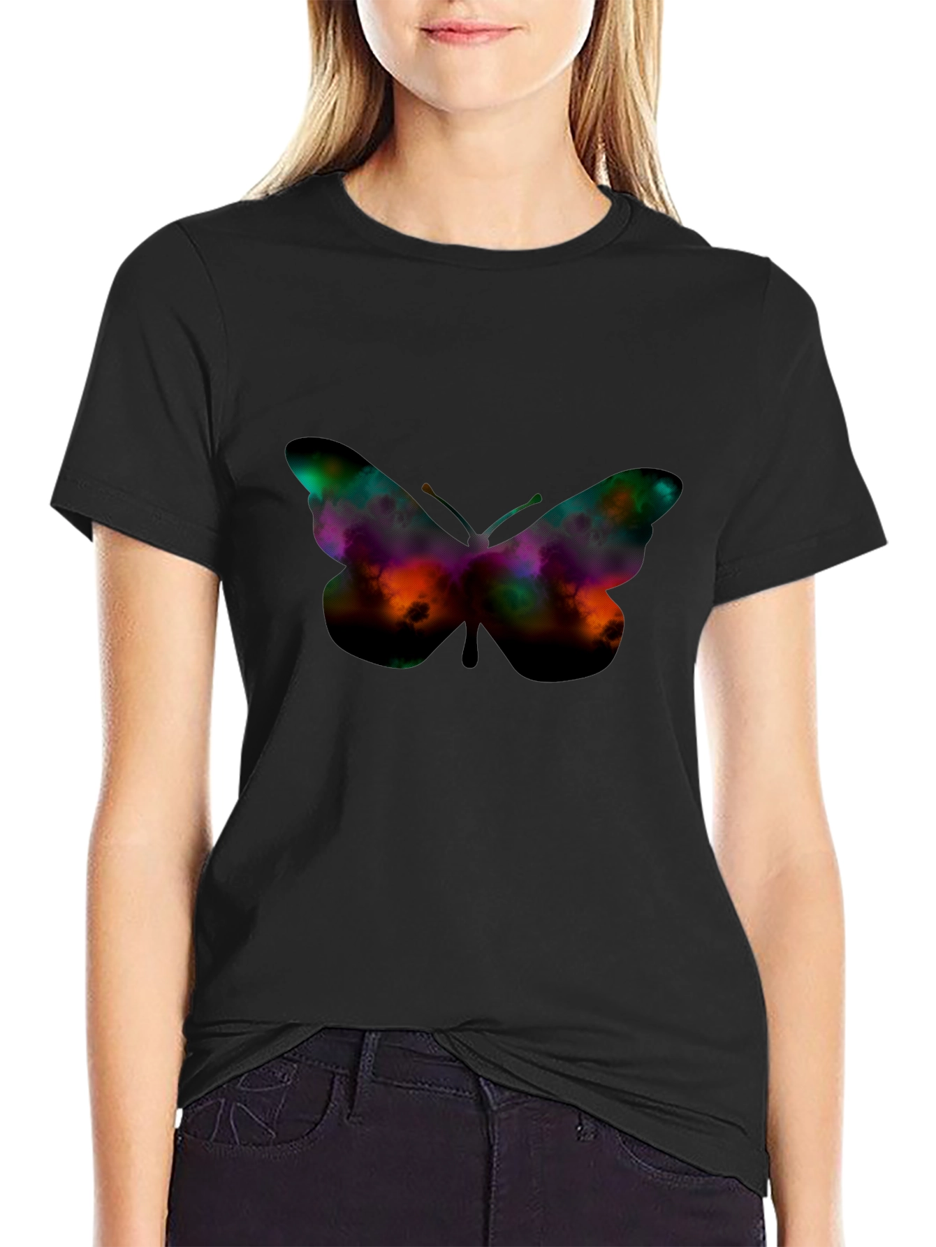 Galaxy Butterfly Graphic T-Shirt