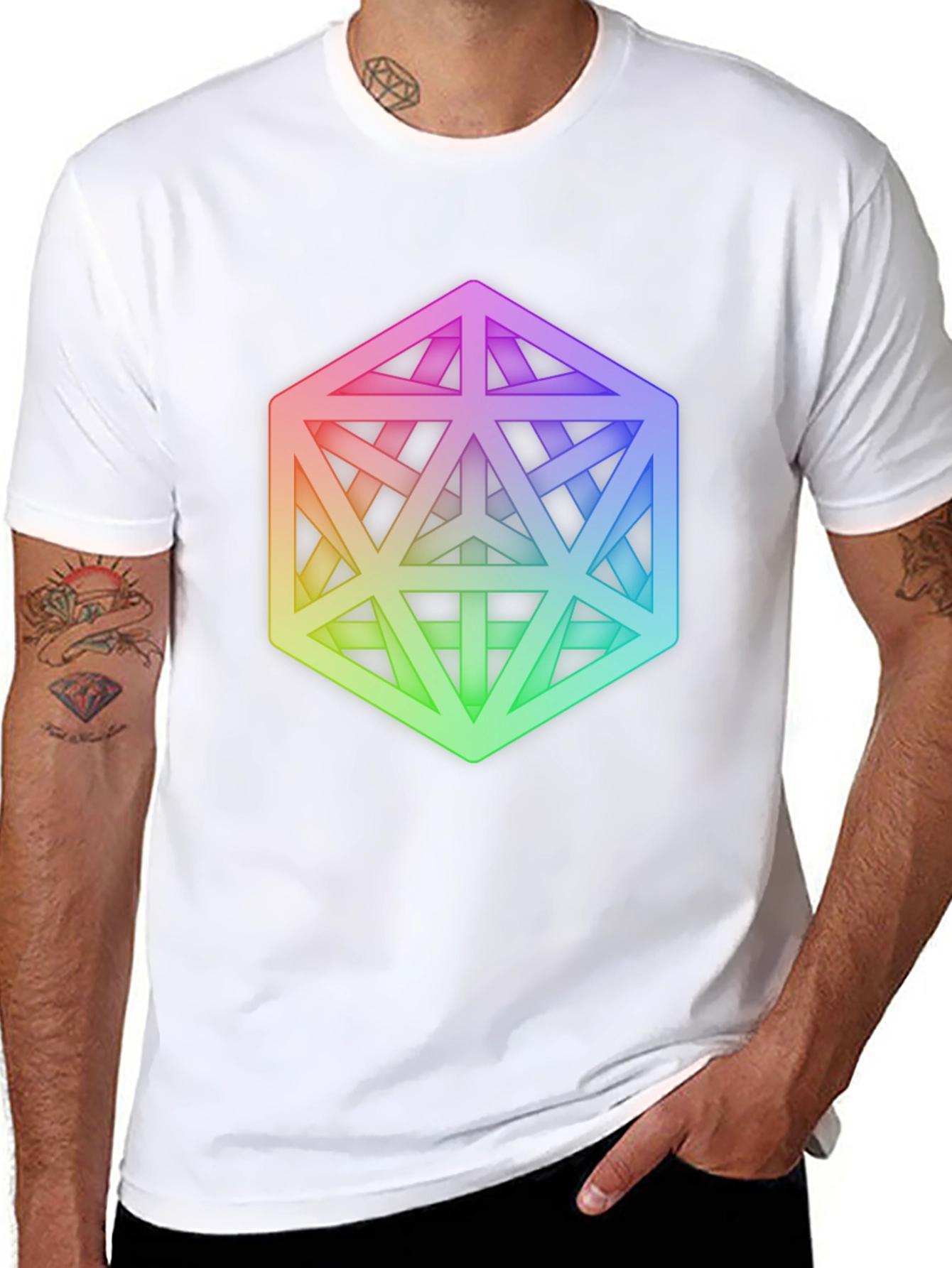 Geometric Illusion Tee - Modern Art Graphic Print