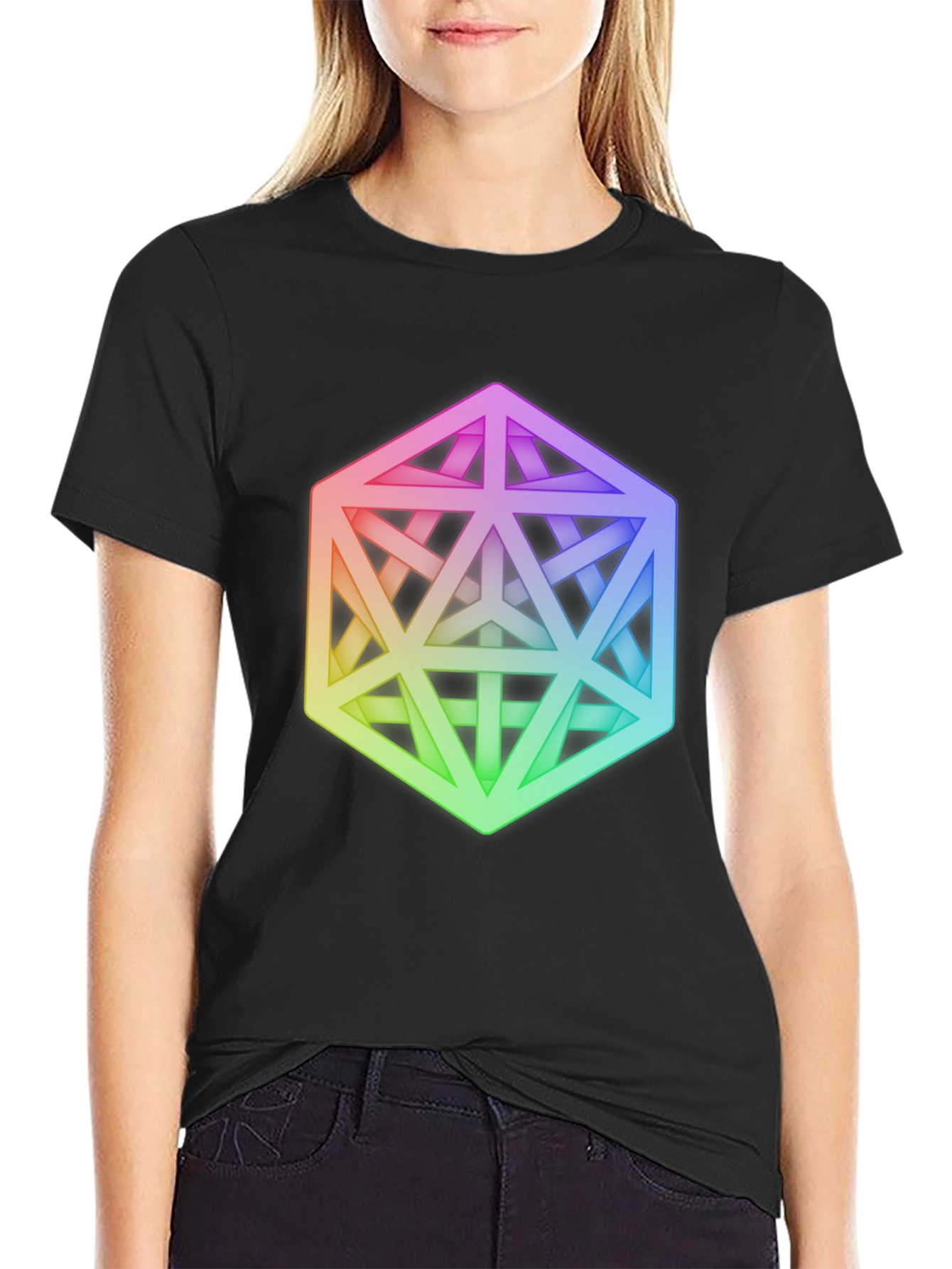 Geometric Illusion Tee - Modern Art Graphic Print