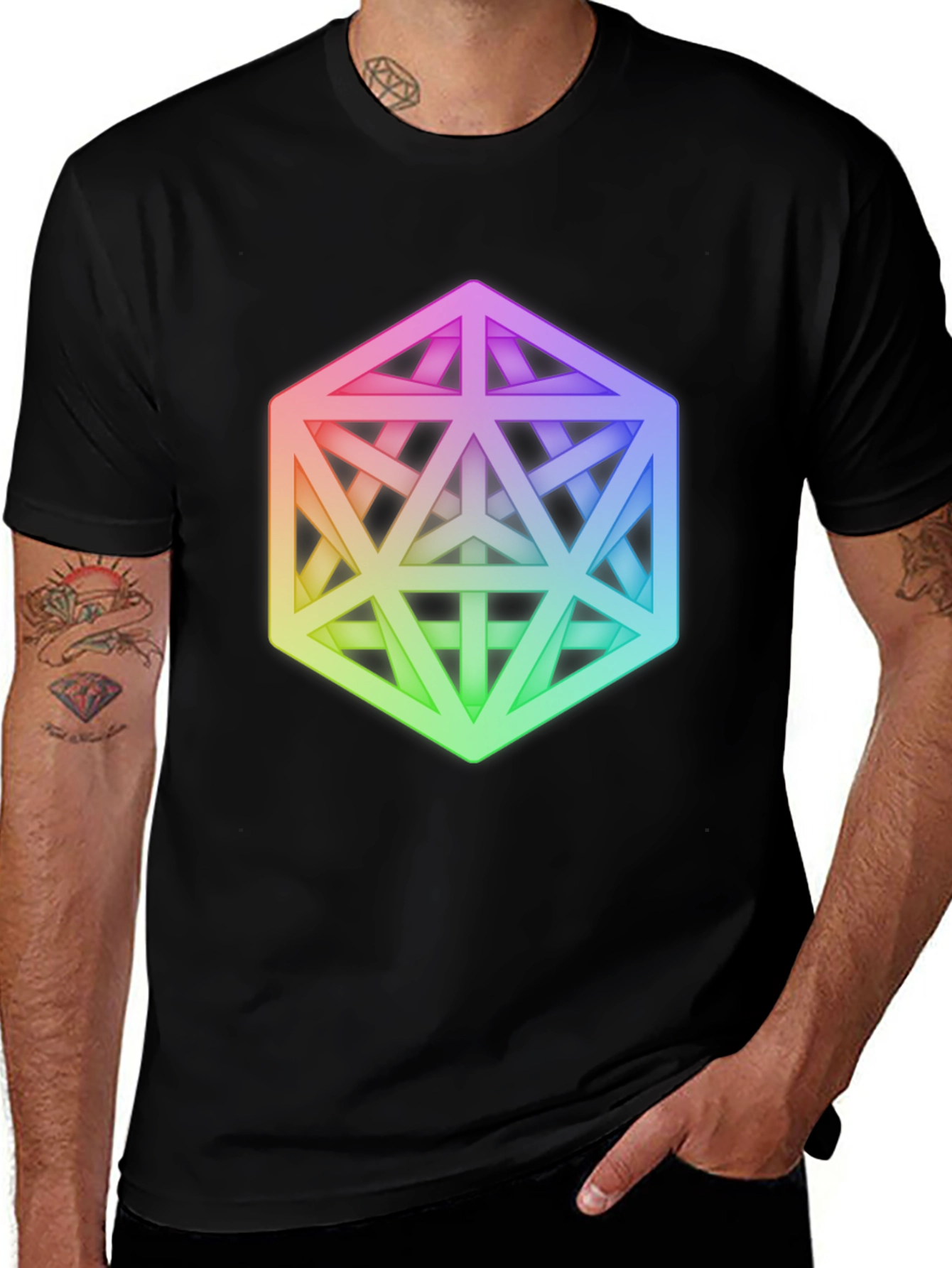 Geometric Illusion Tee - Modern Art Graphic Print