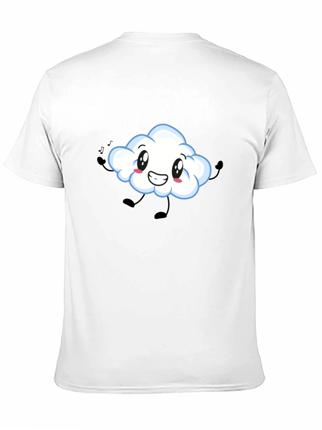 Cute Cloud Graphic Print Black T-Shirt