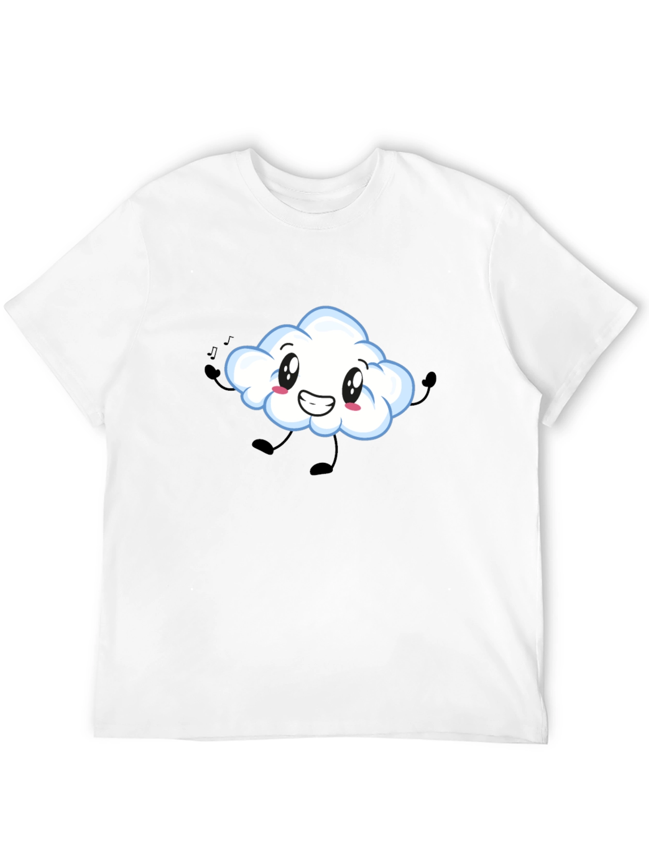 Cute Cloud Graphic Print Black T-Shirt