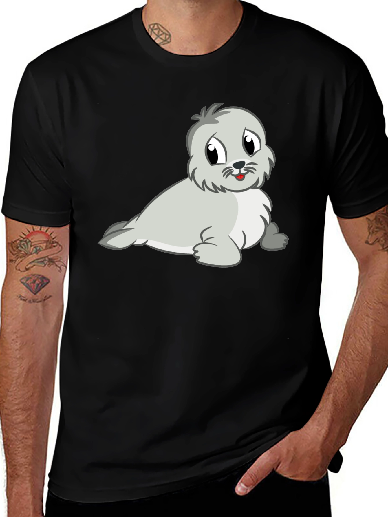 Cute Seal Graphic Tee - Soft Cotton Blend