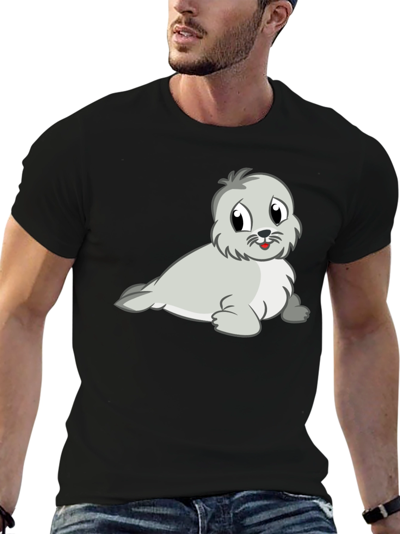 Cute Seal Graphic Tee - Soft Cotton Blend
