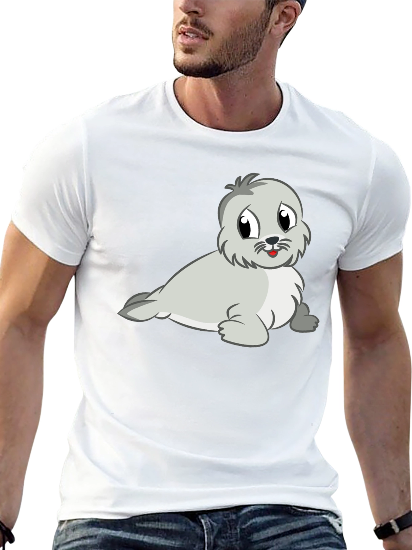 Cute Seal Graphic Tee - Soft Cotton Blend