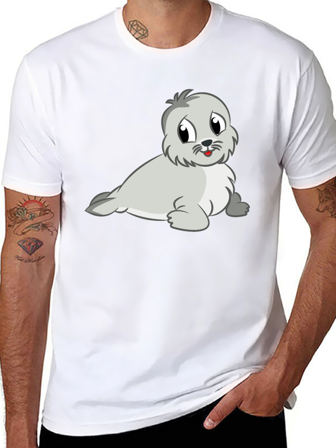 Cute Seal Graphic Tee - Soft Cotton Blend